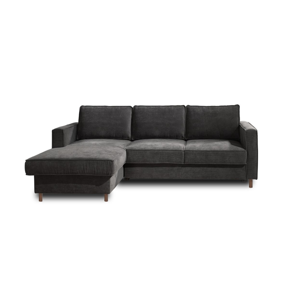 Canapé d'Angle Convertible 4 places - JAKE gris foncé, BEST MOBILIER