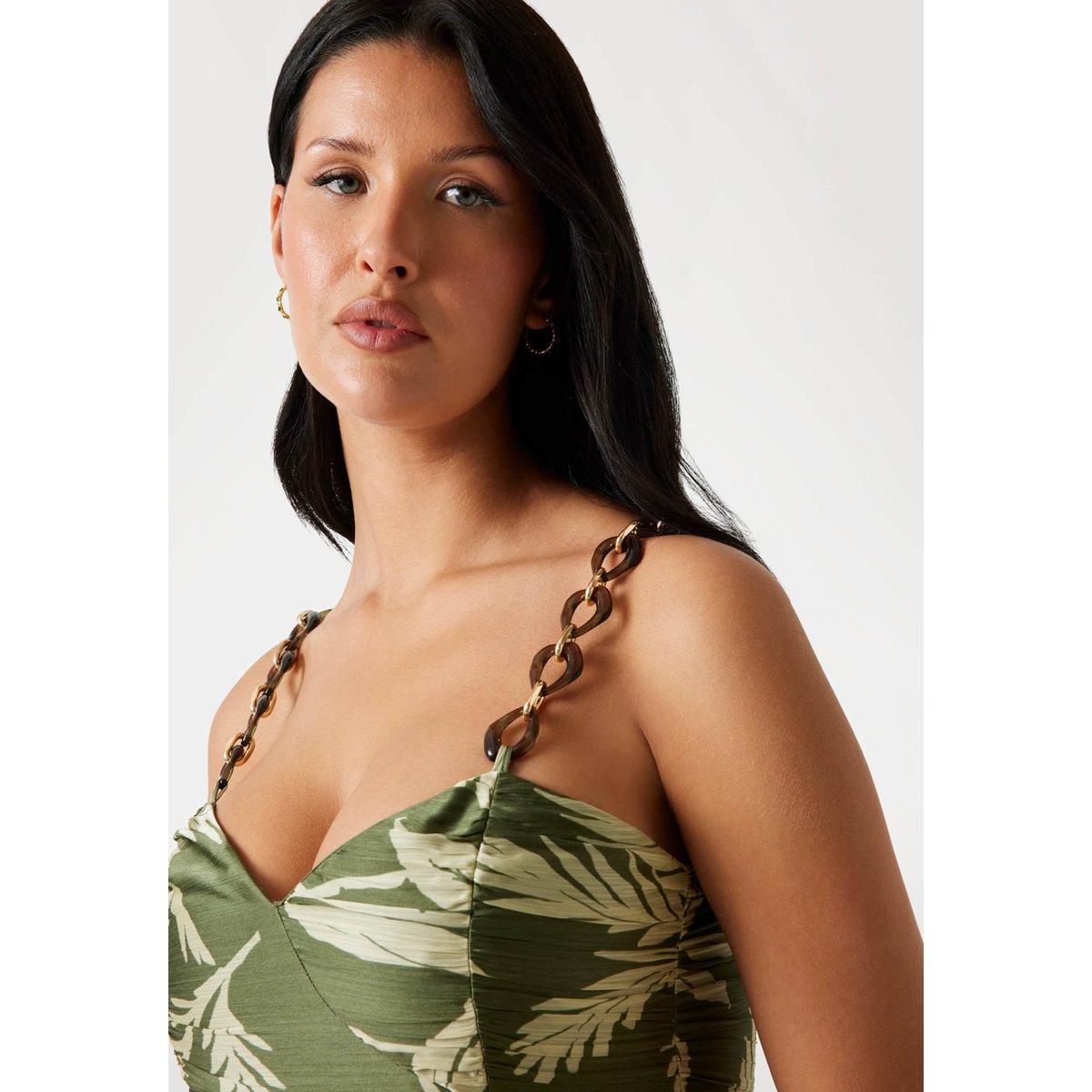 Maxi Robe Mousseline Imprimée vert floral, GUESS