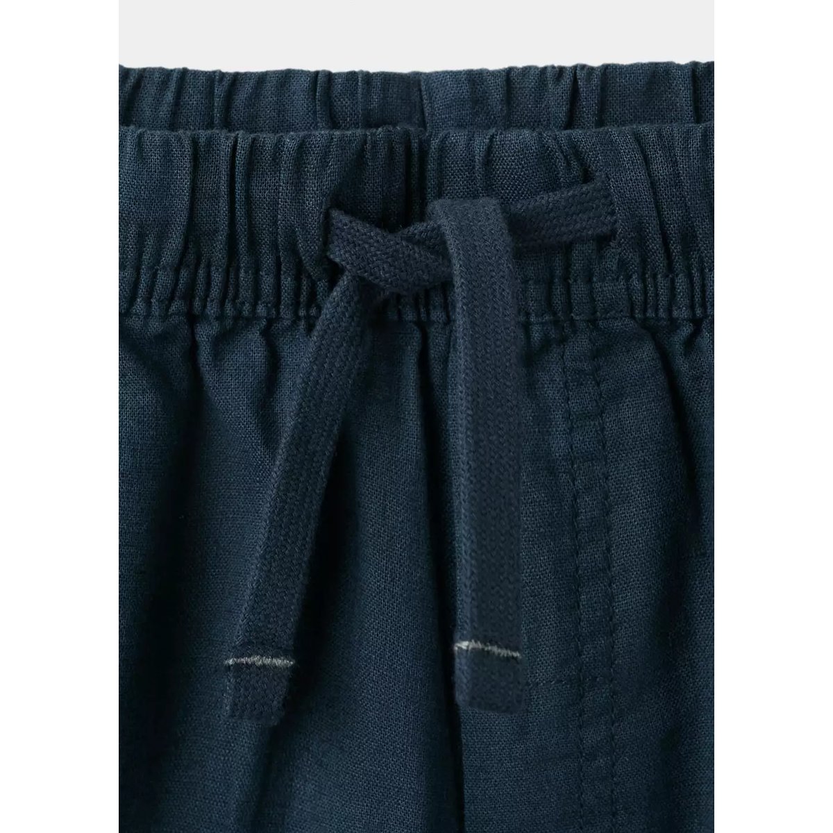 Bermuda coton et lin mélangé bleu marine, MANGO KIDS