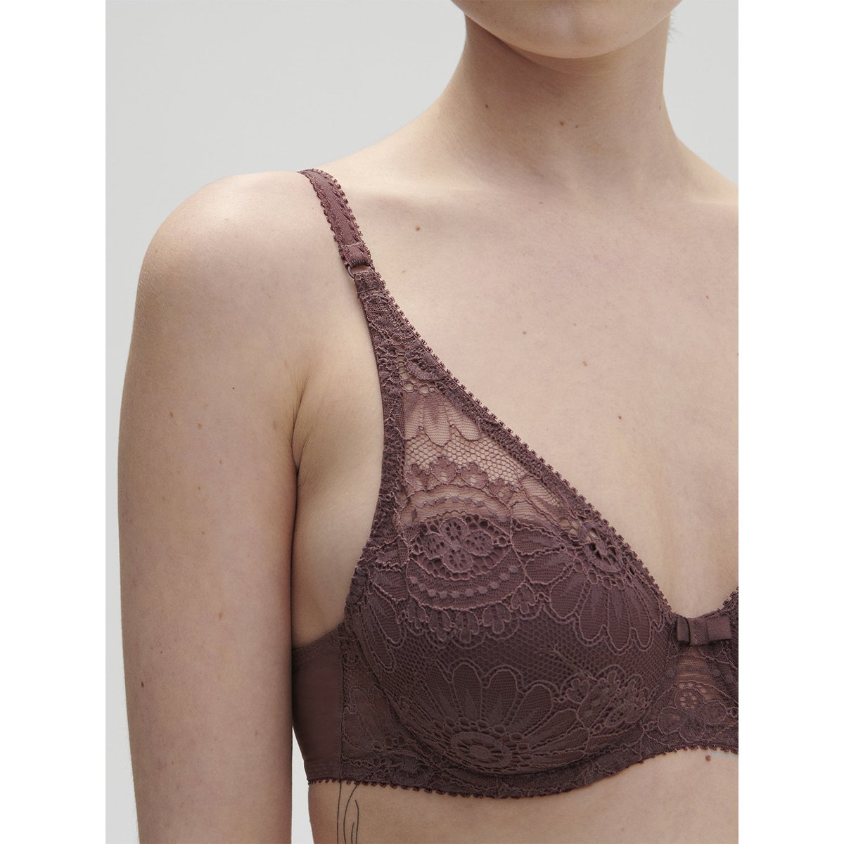 Soutien-gorge décolleté carré en spacer 3D, EMBLÈME marron, SIMONE PERELE