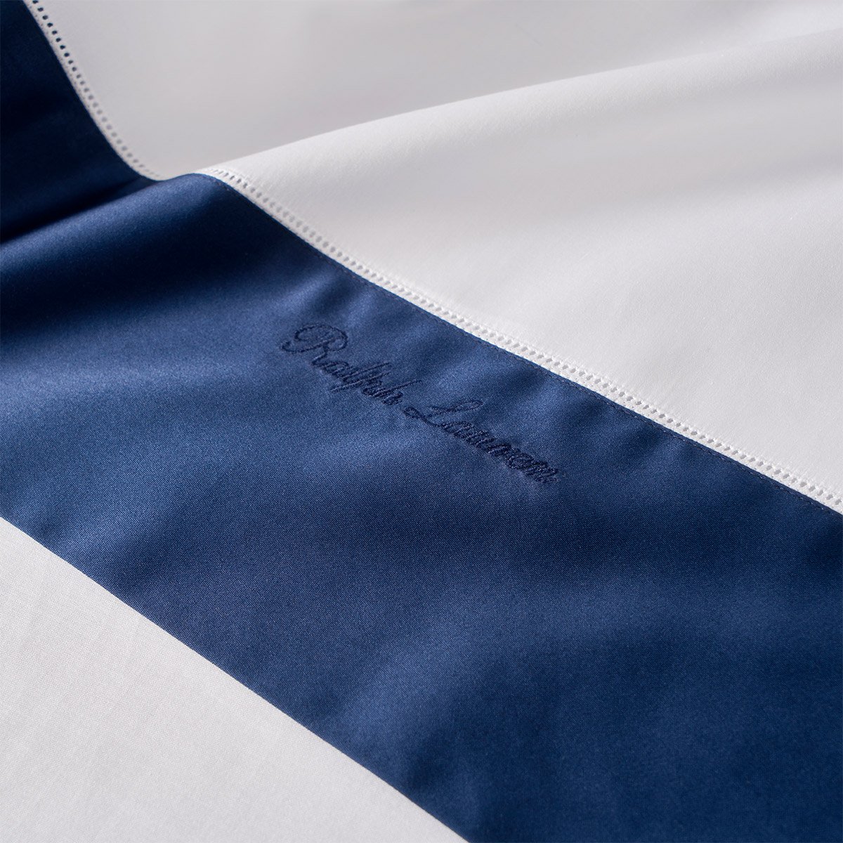 Drap plat en satin, LANGDON navy, RALPH LAUREN HOME