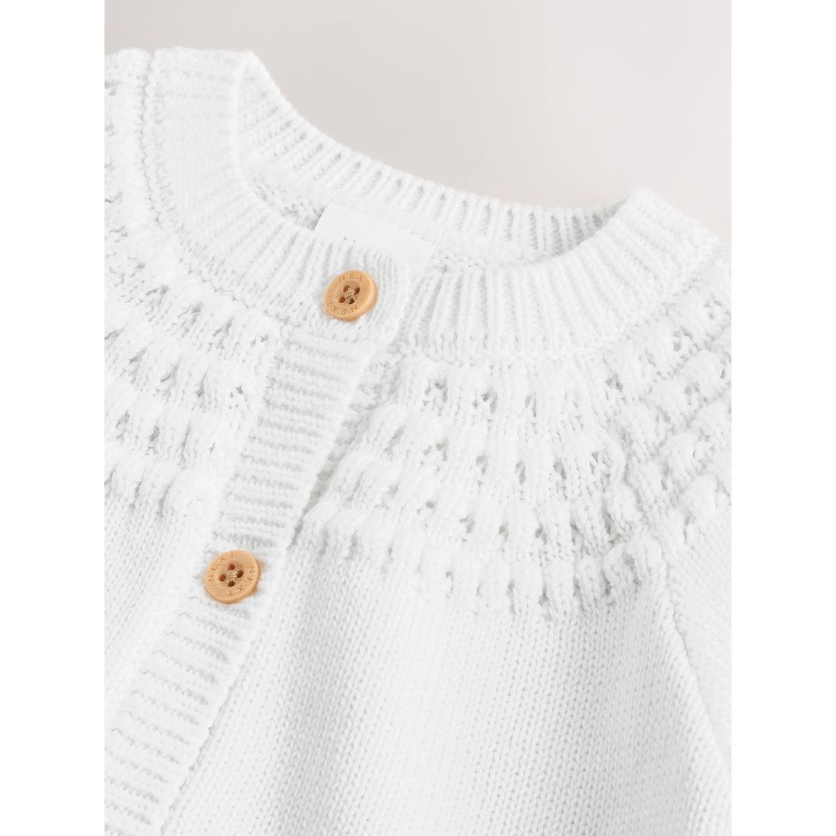 Cardigan boutonné à poche cœur bébé blanc, NEXT
