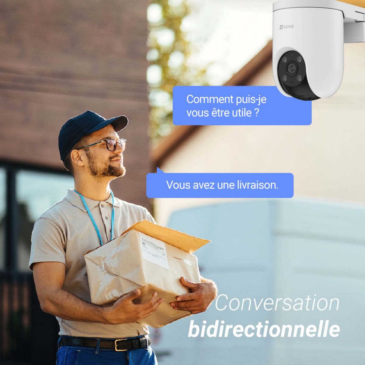Caméra de surveillance Wifi exterieure motorisée H8c Pro 3K couleur unique, EZVIZ