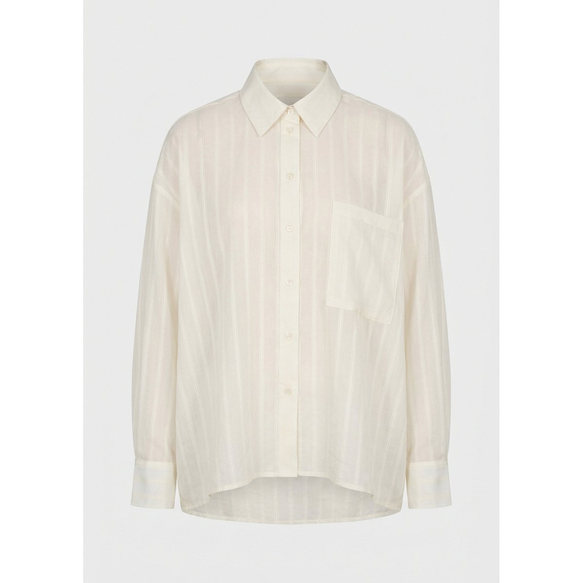 Chemise oversize rayures texturées off white, HUMILITY