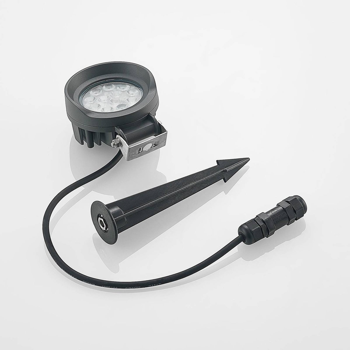 Luminaire extérieur en aluminium moderneLED gris foncé, LINDBY