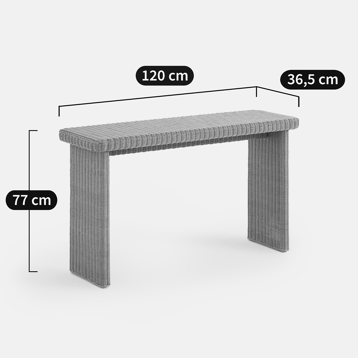 Console en rotin, largeur 120 cm, NILO rotin naturel, LA REDOUTE INTERIEURS