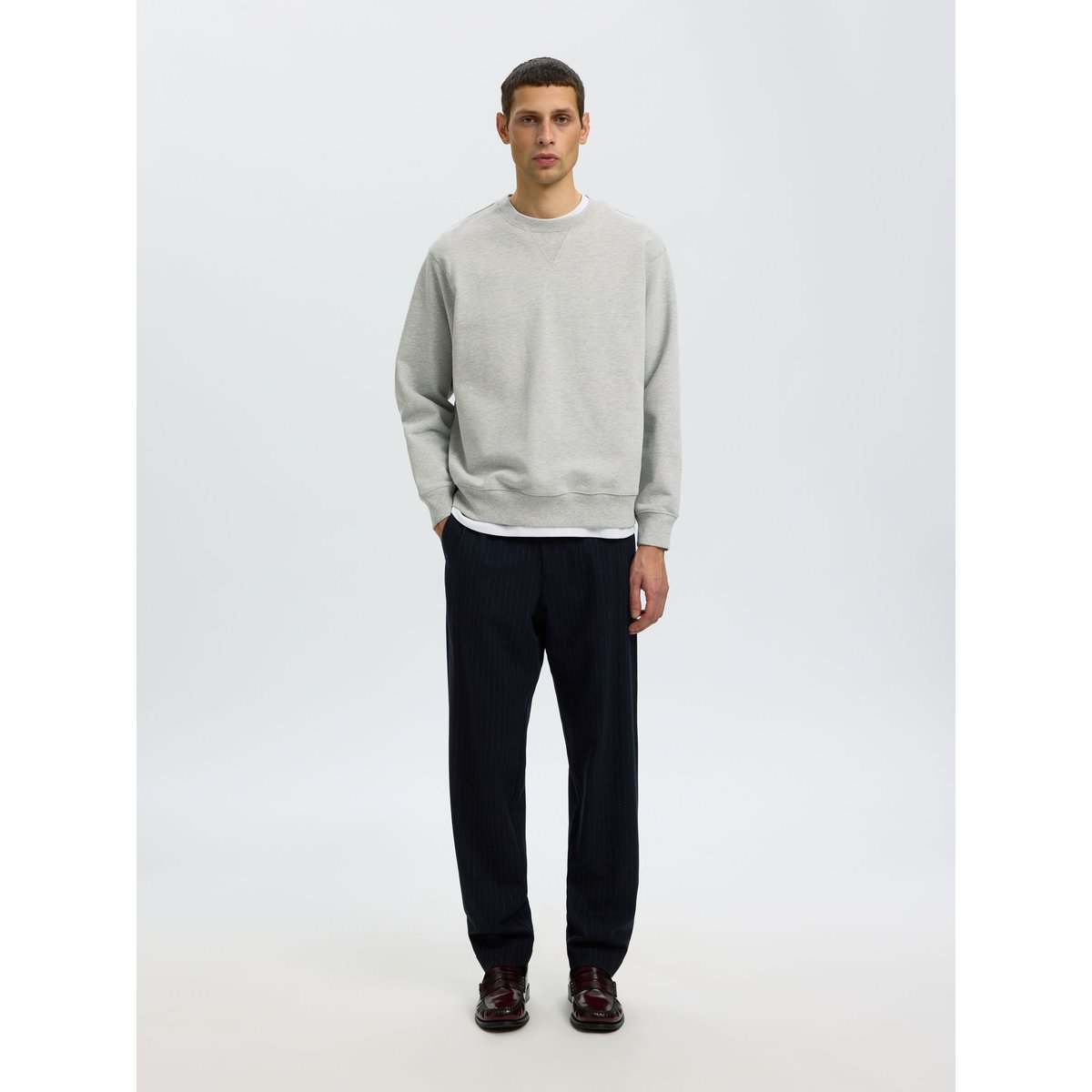 Sweat-Shirt gris - light grey melange1, SELECTED