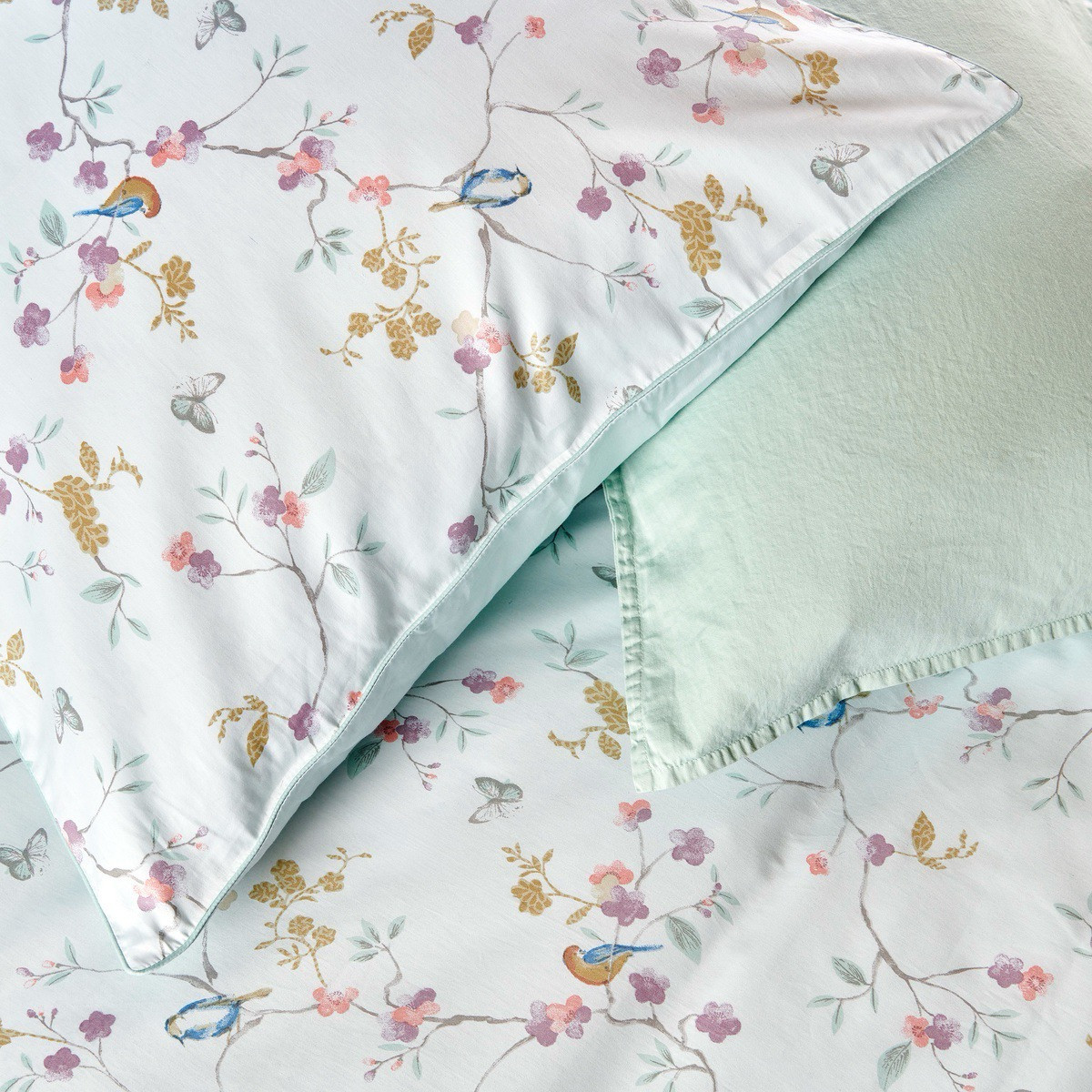 Taie D'oreiller   Satin De Coton - JARDIN SUSPENDU motifs, TRADITION DES VOSGES