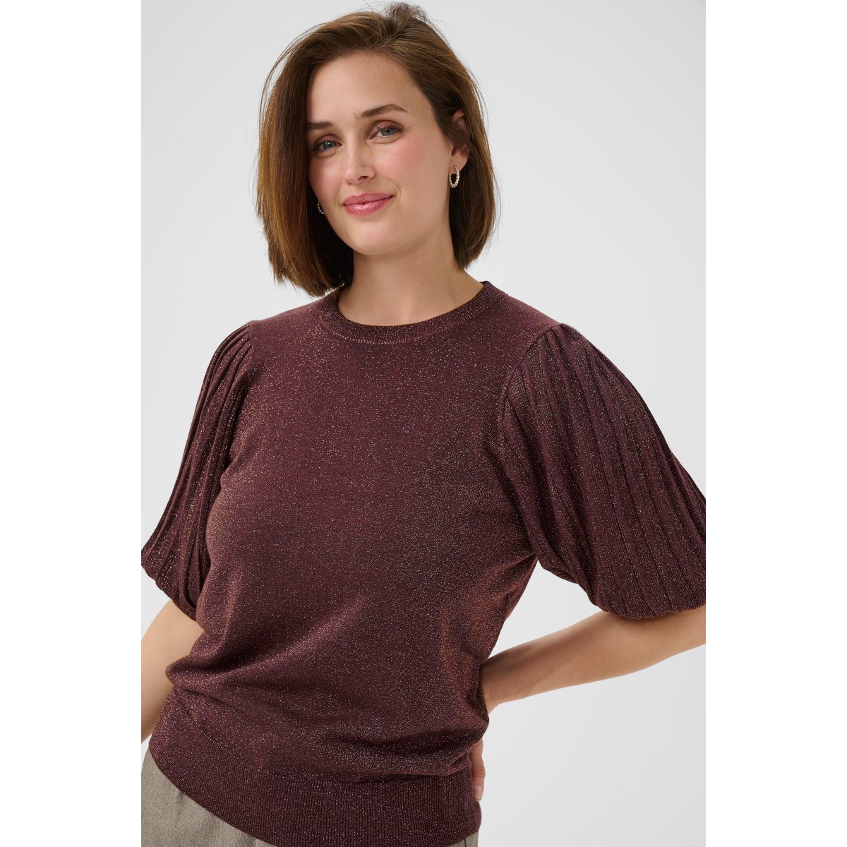 Pullover tricoté marron fudge, KAFFE