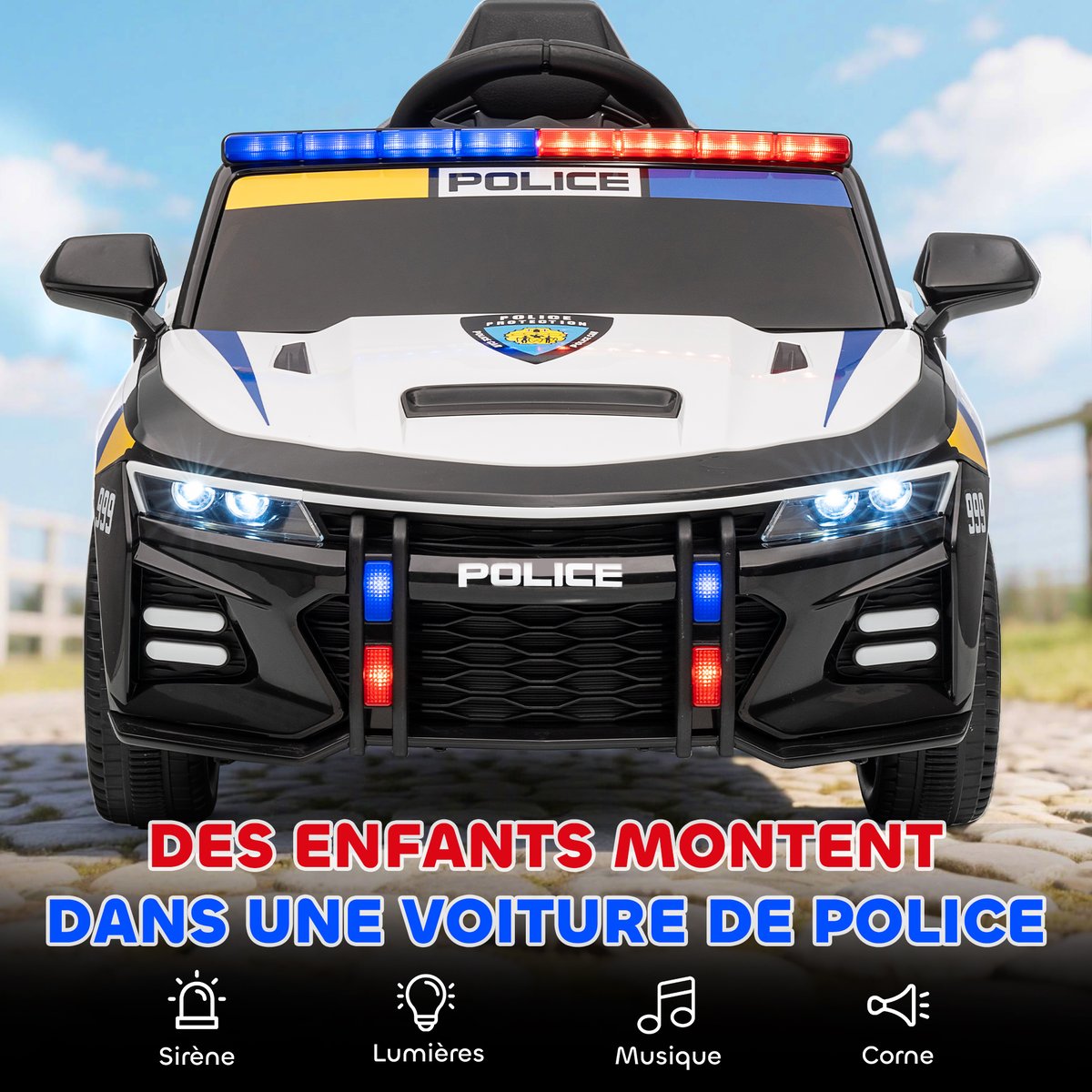 Voiture électrique à conducteur assis multicolore, AIYAPLAY