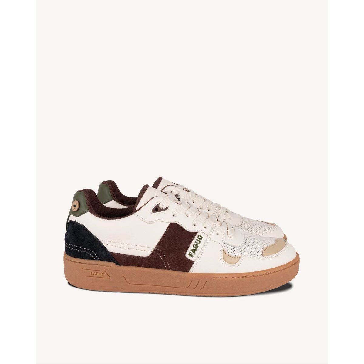 Baskets cuir suede CEIBA marron, FAGUO