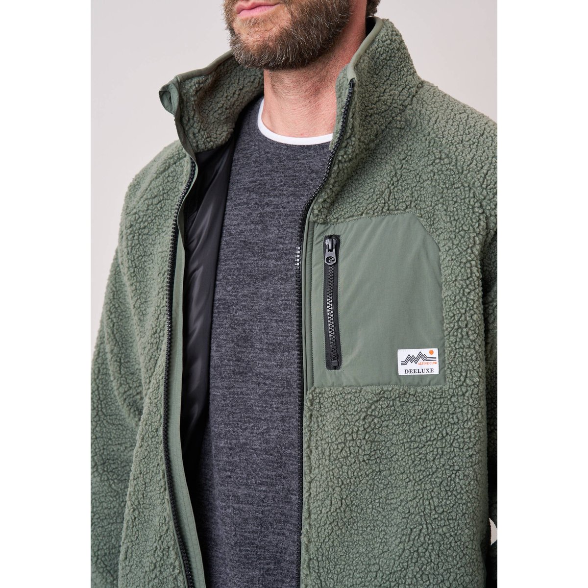 Veste regular homme effet sherpa HAZE tilleul, DEELUXE