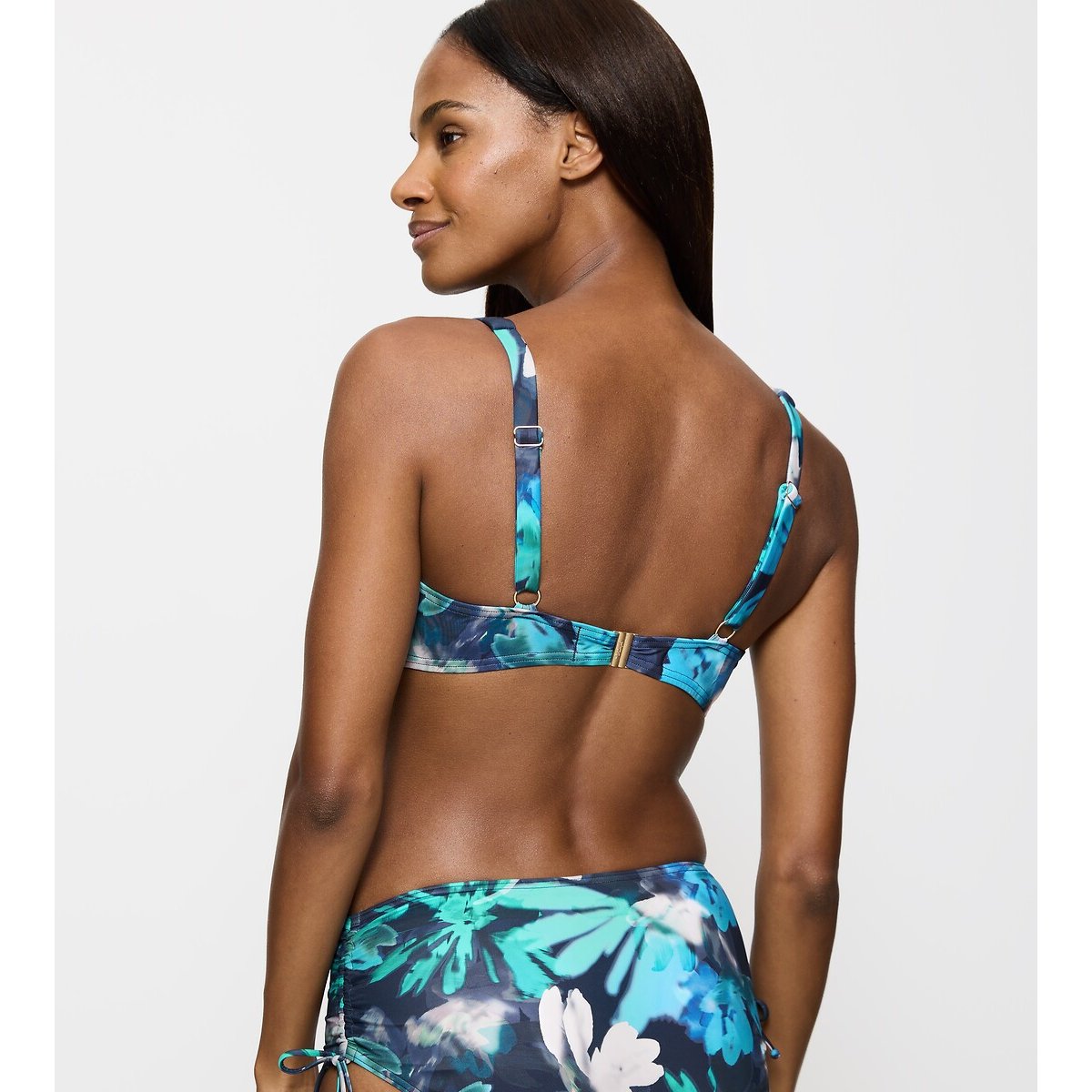 Haut de maillot de bain Summer Fleur imprimé fleuri fond bleu, TRIUMPH