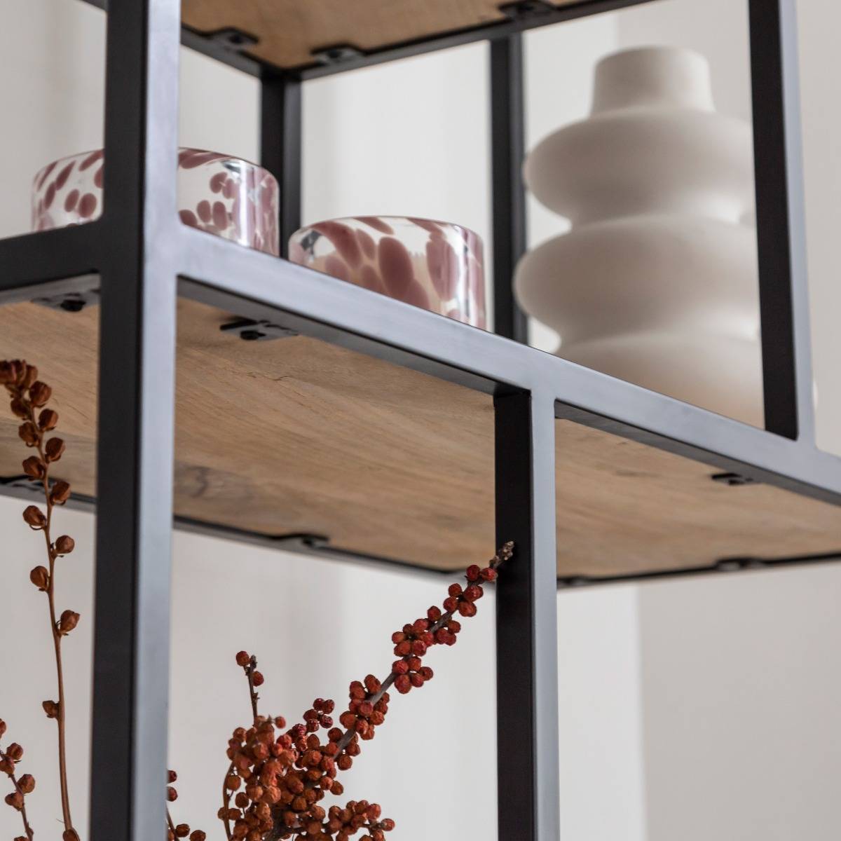 Etagère en bois de manguier et métal MAXENCE bois clair, MADE IN MEUBLES