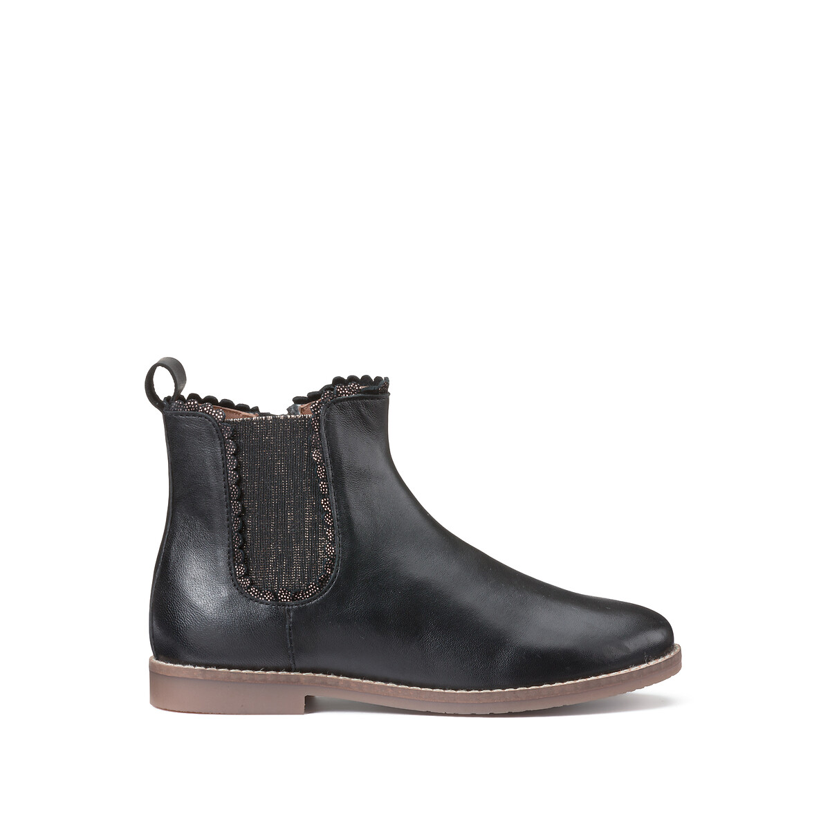 Chelsea bottines in leer zwart, LA REDOUTE COLLECTIONS