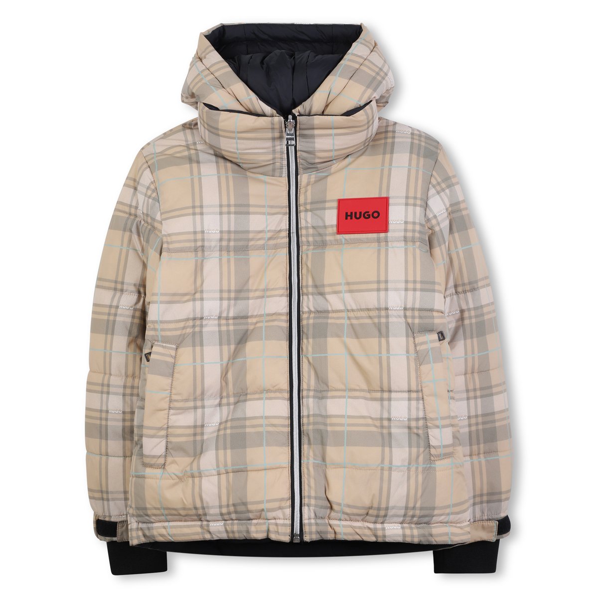 Chemise en duvet réversible avec capuche sand, HUGO KIDSWEAR
