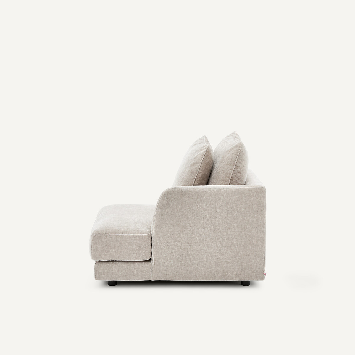 Demi-canapé droit, modulable en velours chenille, TIBERIO gris clair, AM.PM