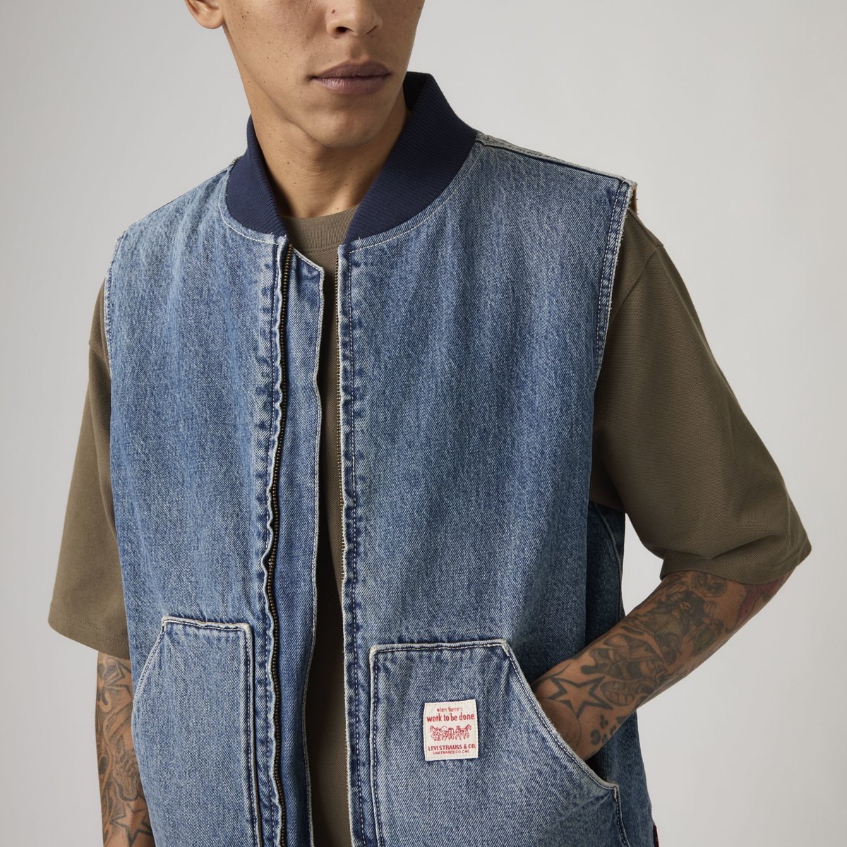 Veste sans manche Sansome bleu - sunburnt vest, LEVI'S