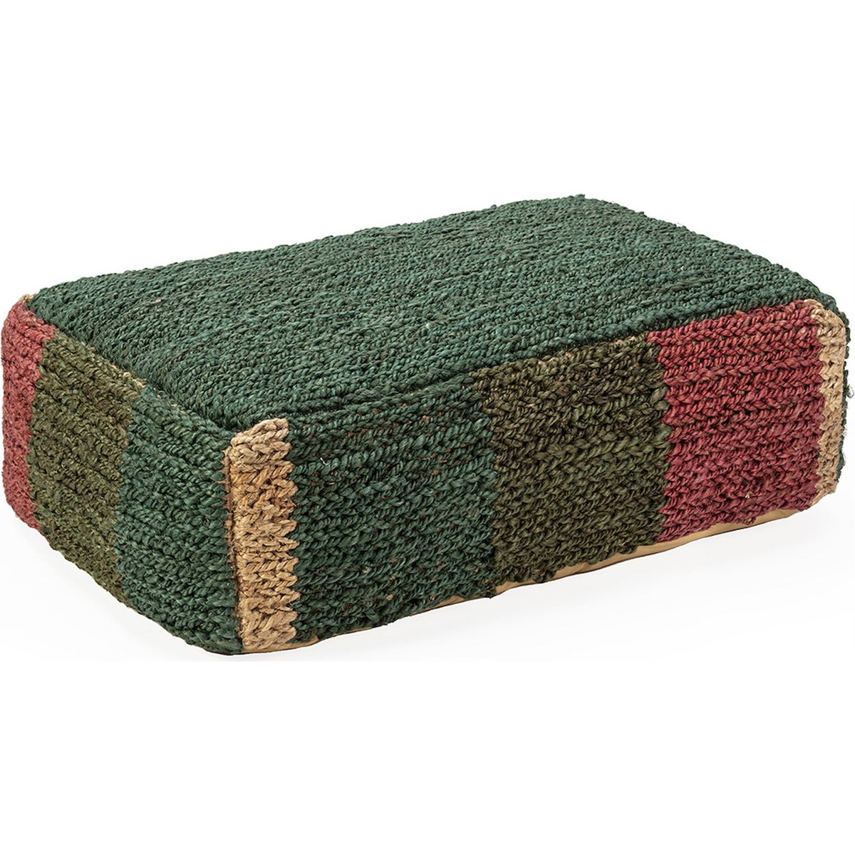 Pouf rectangulaire tissé fait main multicolore, RECOLLECTION