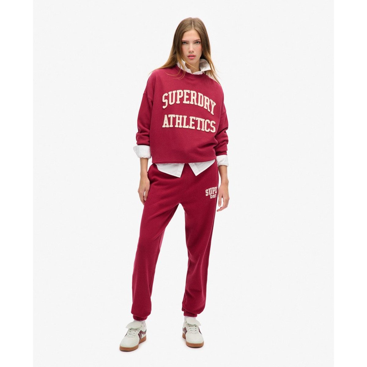 Sweat-shirt oversize à texte appliqué Athletic Essentials rouge bordeaux, SUPERDRY