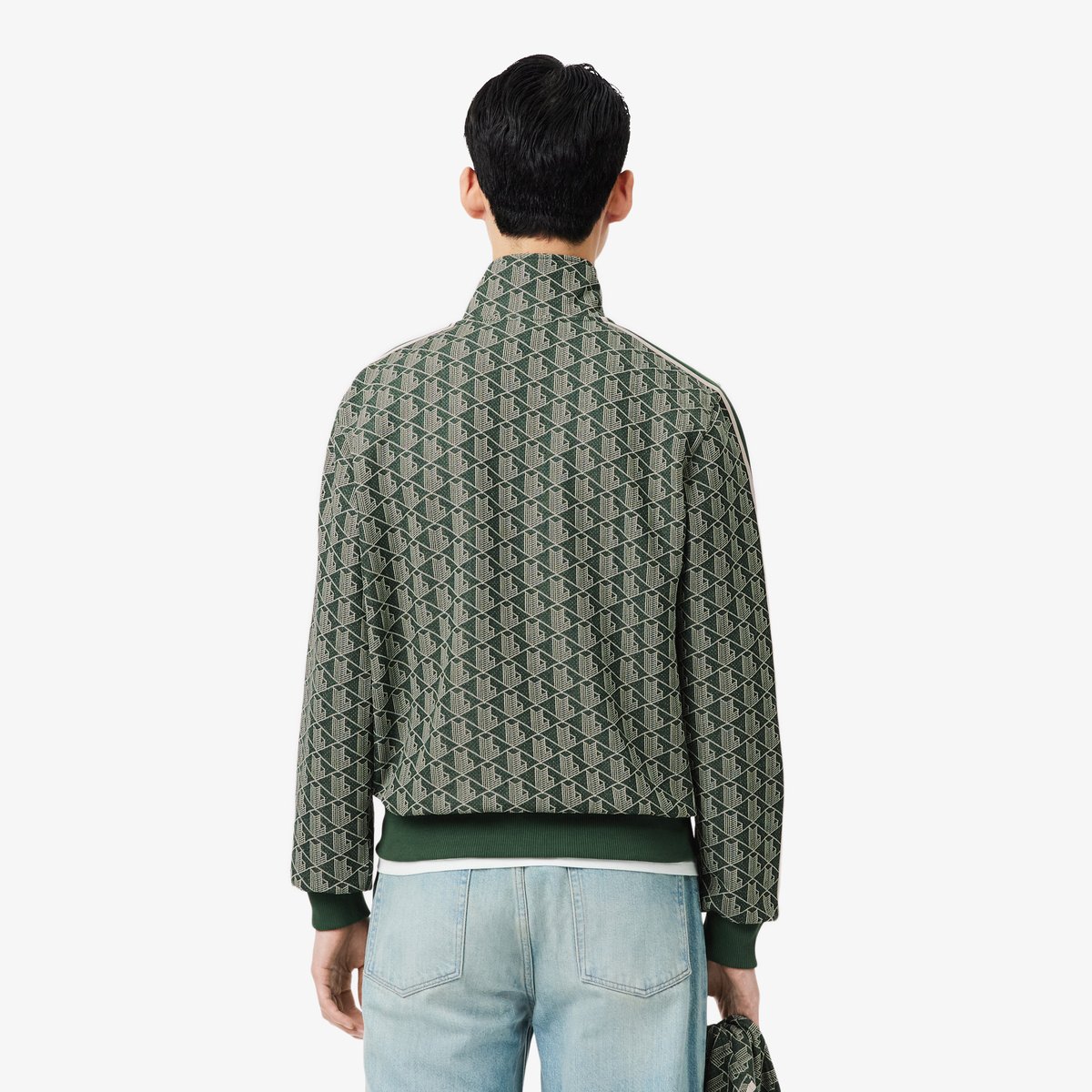 Veste de survêtement zippée Paris jacquard vert-d1r, LACOSTE