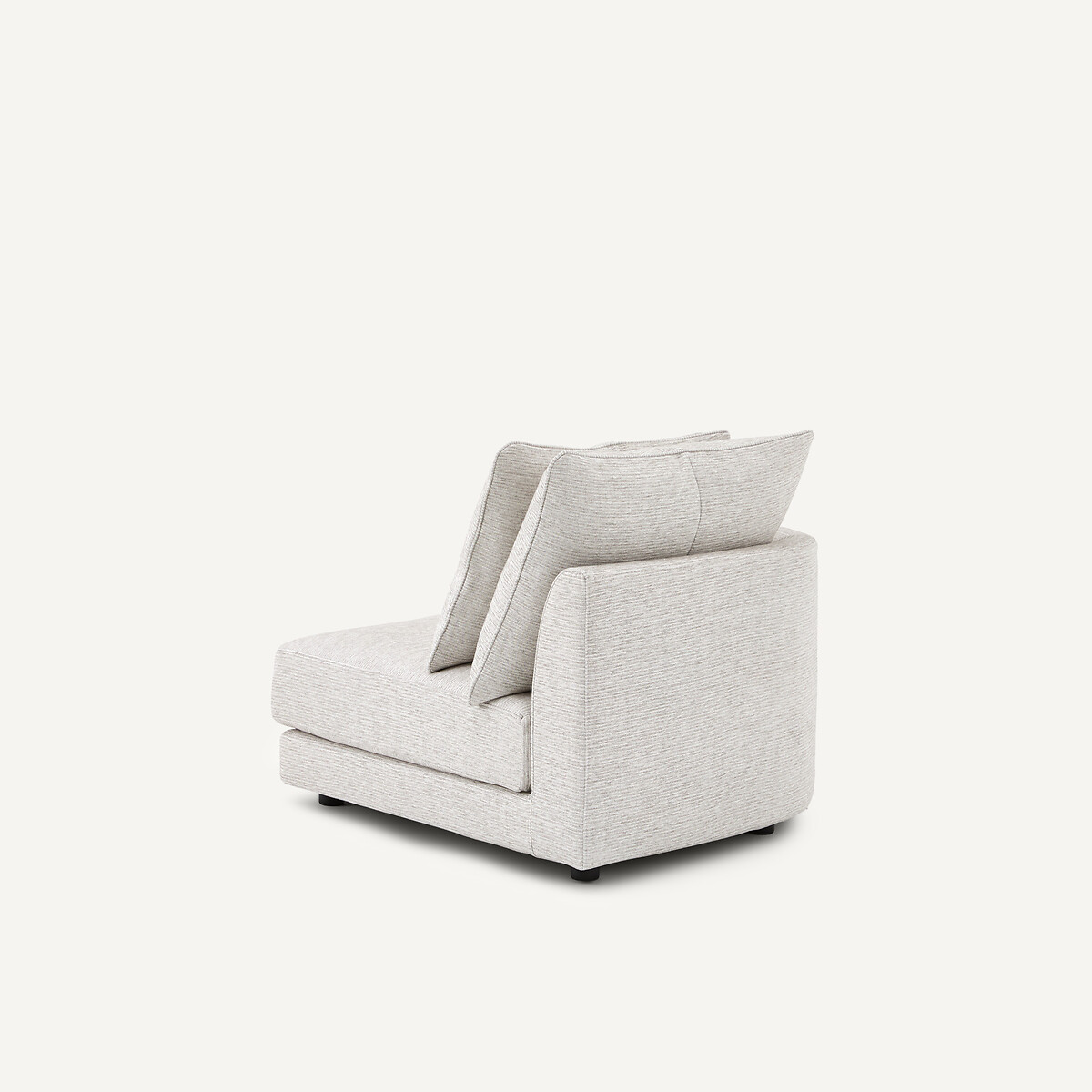 Demi-canapé gauche, arrondi, modulable en coton côtelé, TIBERIO gris moyen, AM.PM