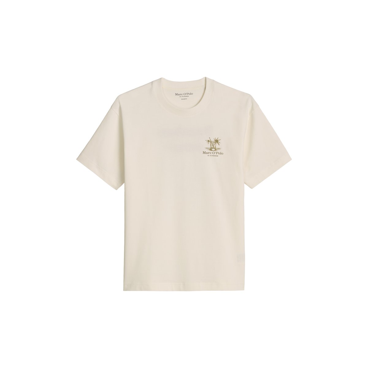 T-shirt relaxed avec imprimé saisonnier au dos blanc naturel, MARC O'POLO