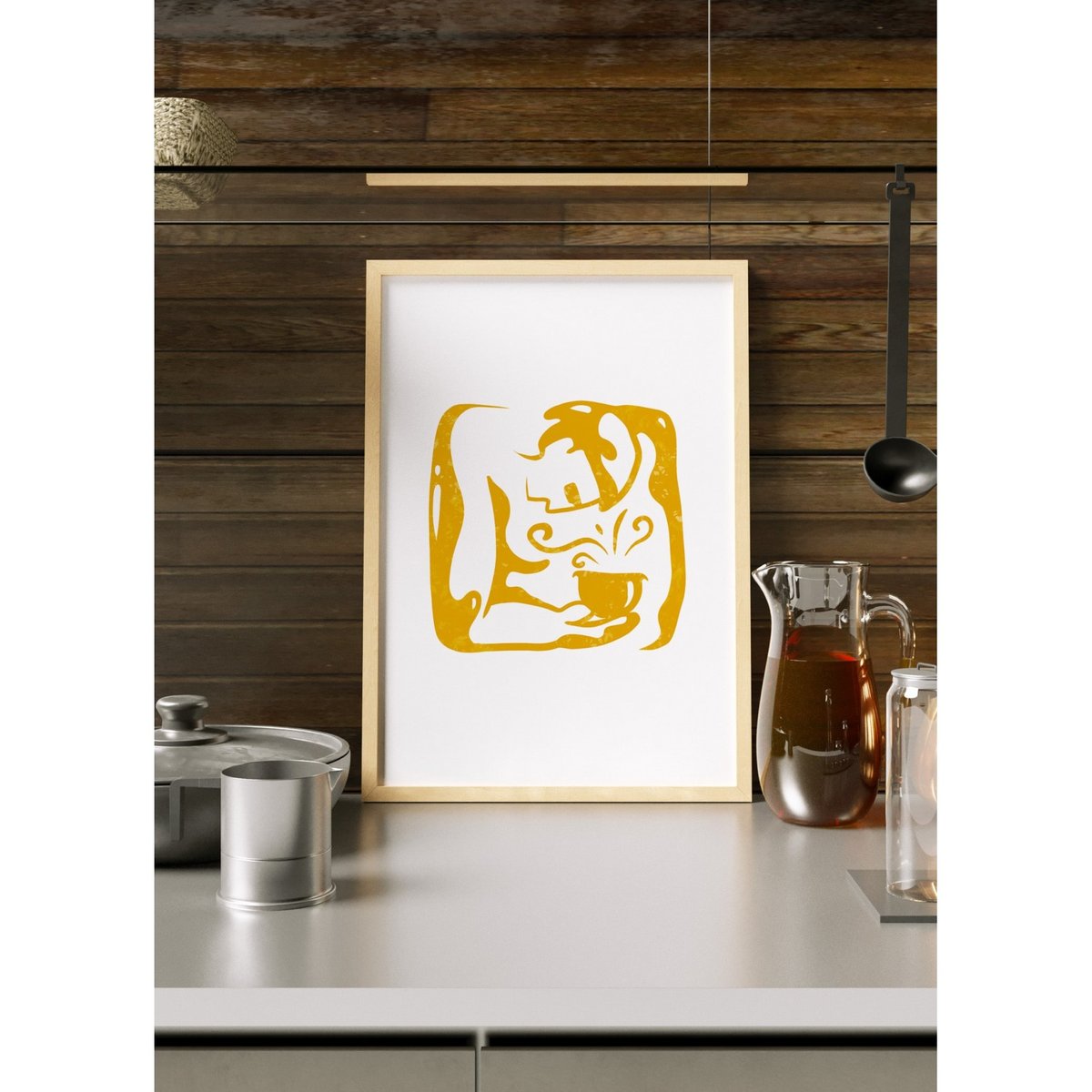 Affiche 'Café divin' blanc, L'AFFICHERIE