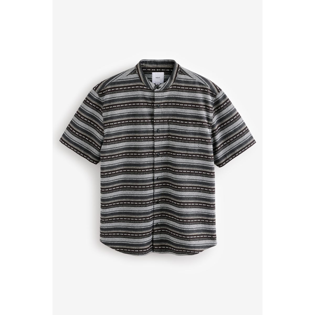 Chemise à manches courtes rayée texturée noir, NEXT