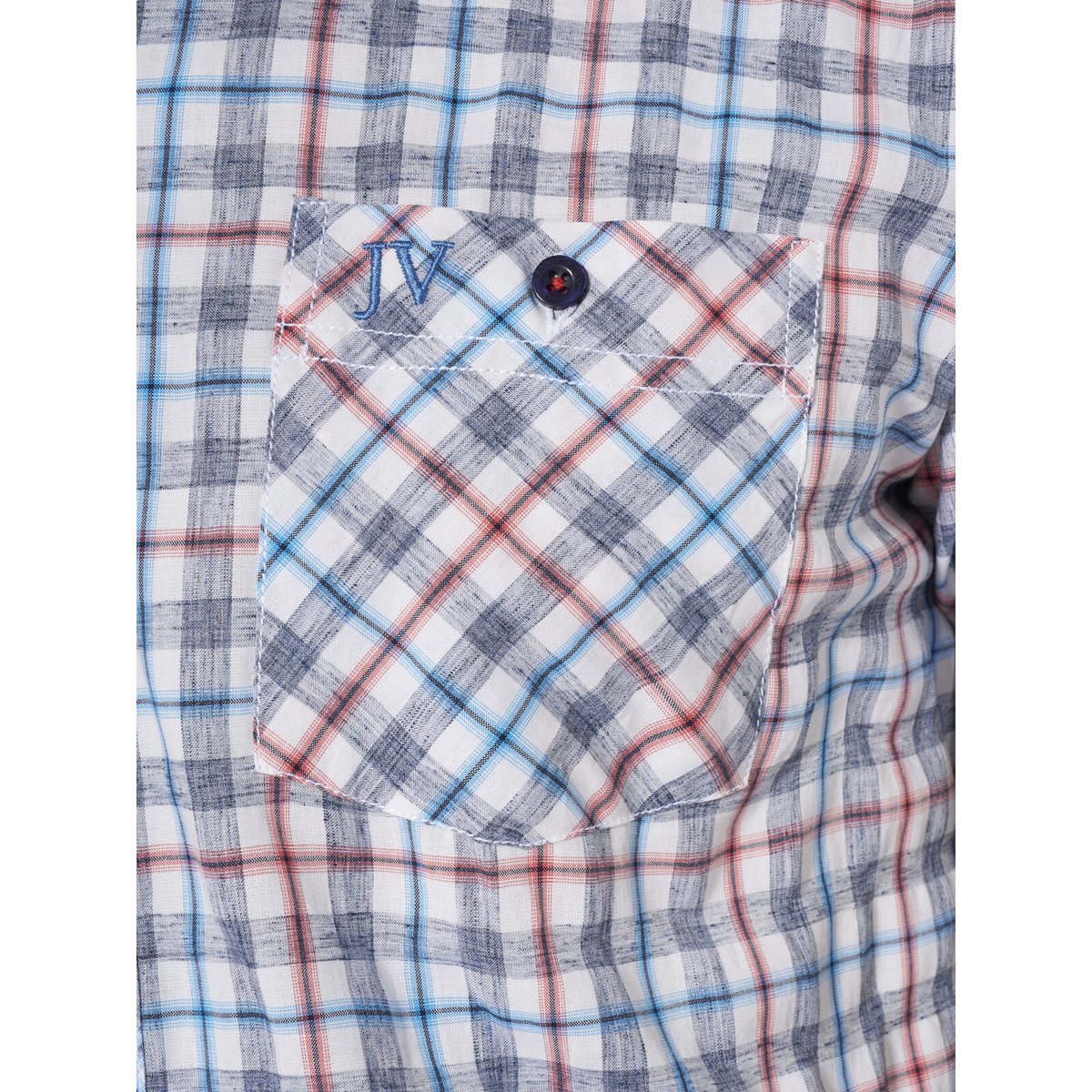 Chemise à manches courtes BENDIKS bleu à carreaux, JAN VANDERSTORM