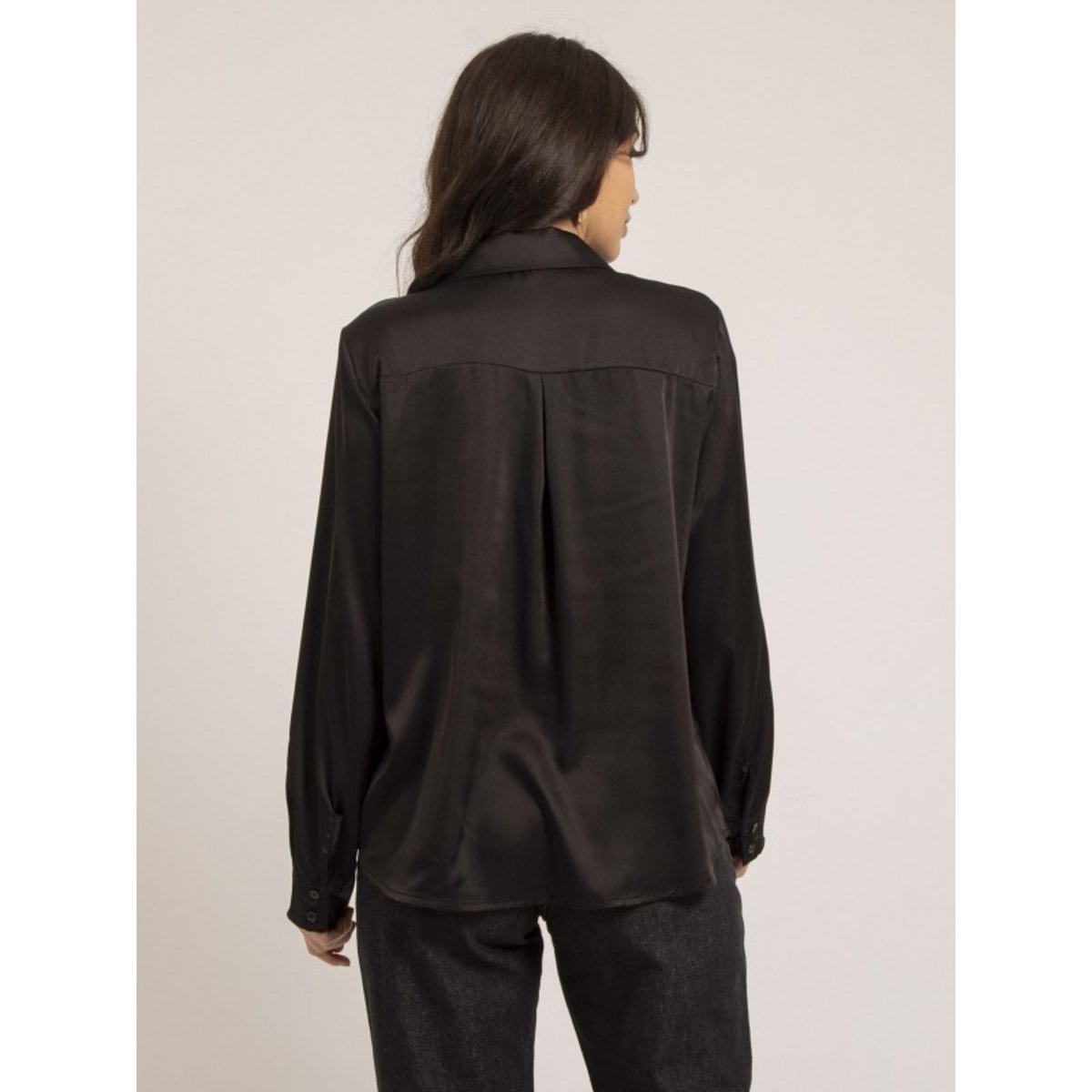Chemise Satin Onolia noir, DONA LISA