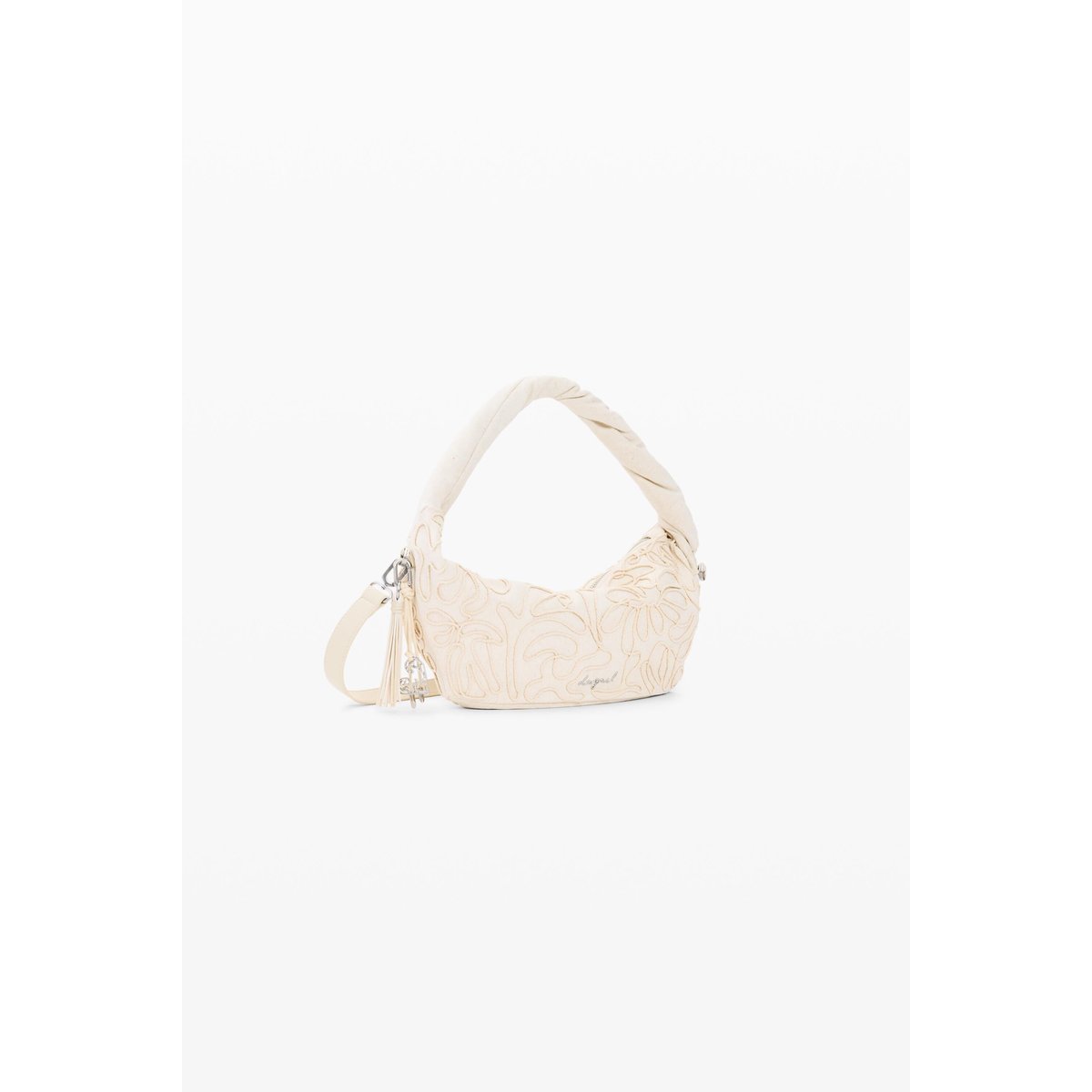 Sac moyen toile fleur blanc, DESIGUAL