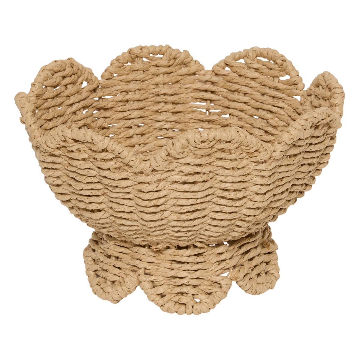 Coupe ronde en papier tressé CYRIELLE beige, ATMOSPHERA