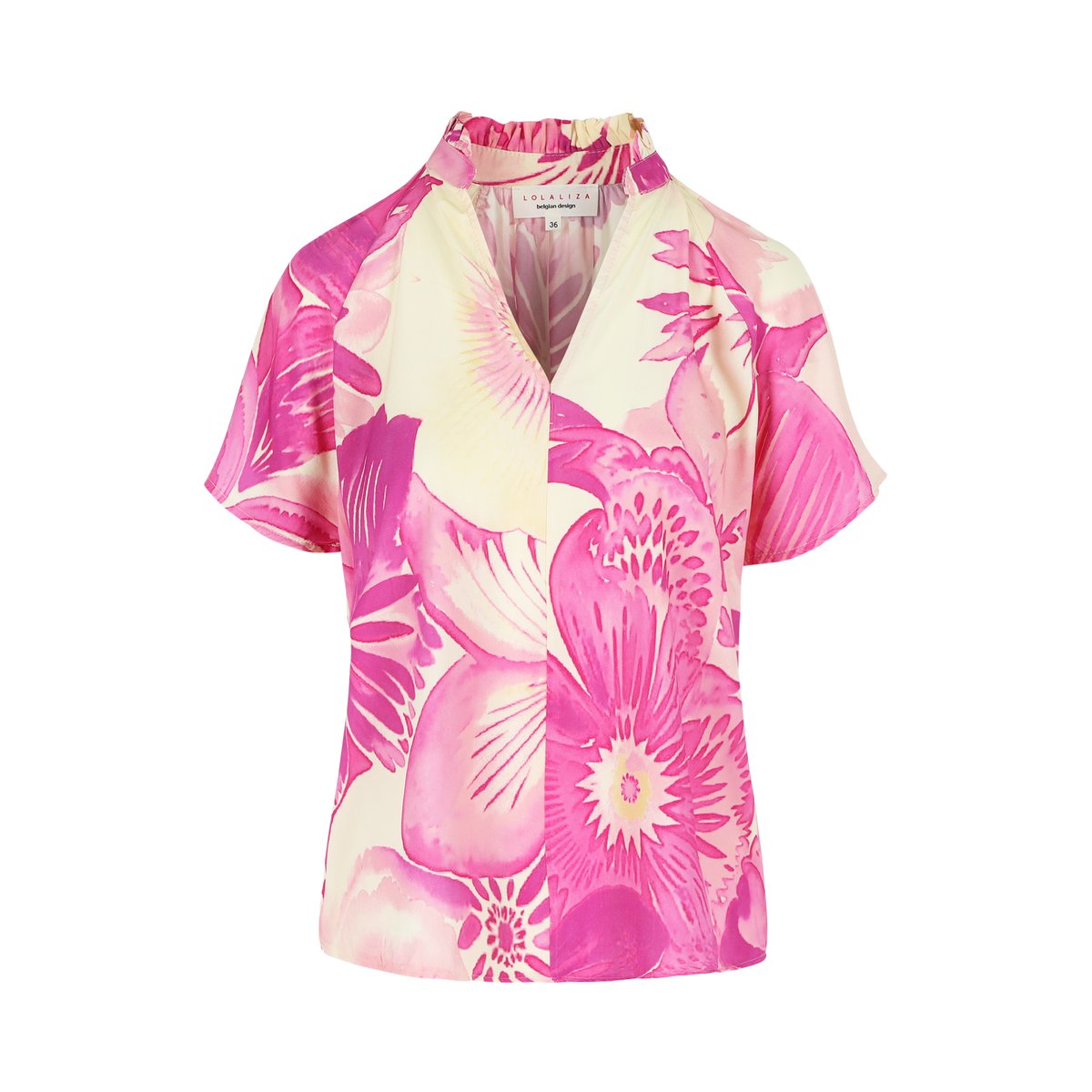 Blouse à imprimé fleuri blanc vanille, LOLALIZA