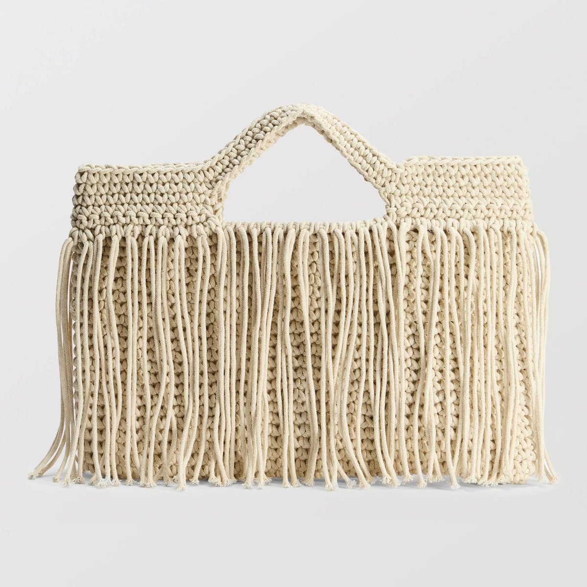 Pochette à franges ecru, MONOPRIX