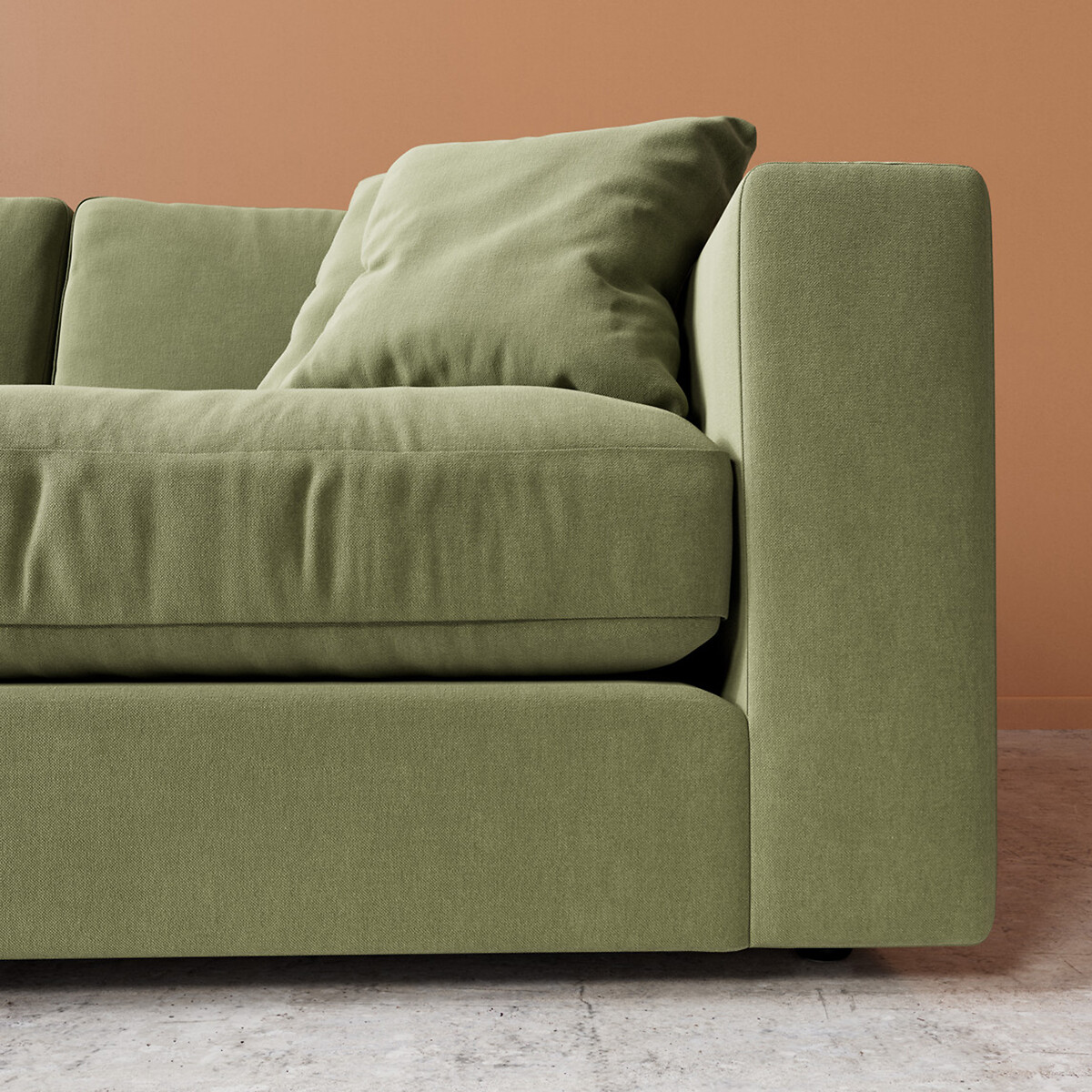 Althaea Crushed Velvet Corner Sofa moss , SWOON