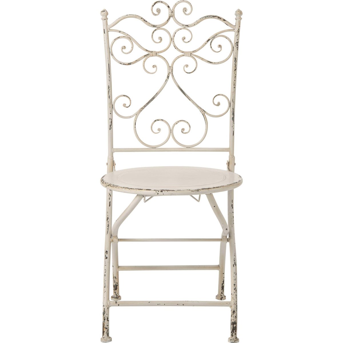 Chaise de jardin en métal blanc cassé, RECOLLECTION