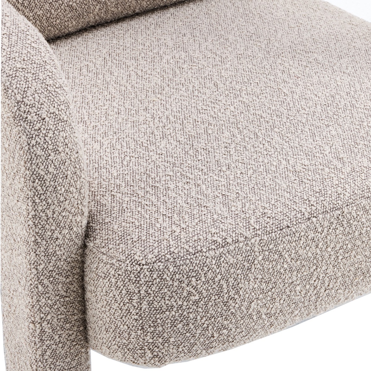 fauteuil en tissu bouclé - NIKO taupe, HOMIFAB