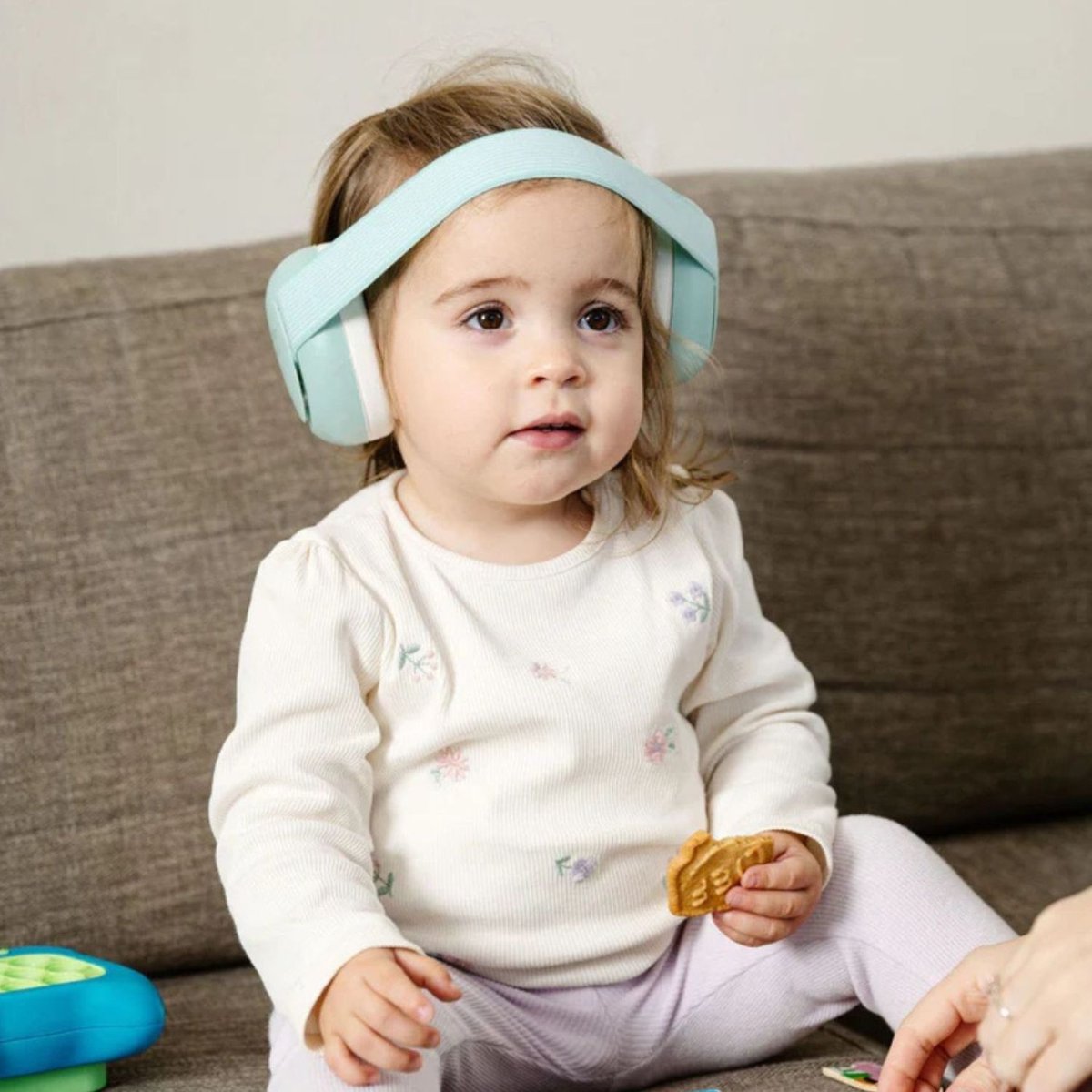 Casque anti-bruit pour bébés blanc, vert d'eau, ALECTO