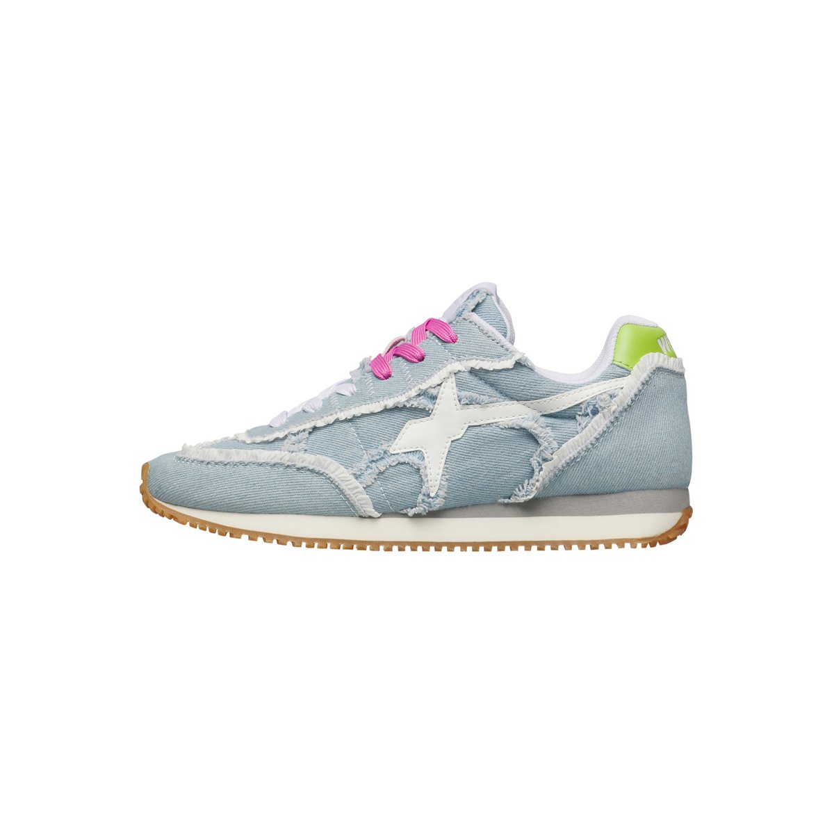 Sneakers en daim et tissu SAMOA-UNI. blanc-céleste, W6YZ