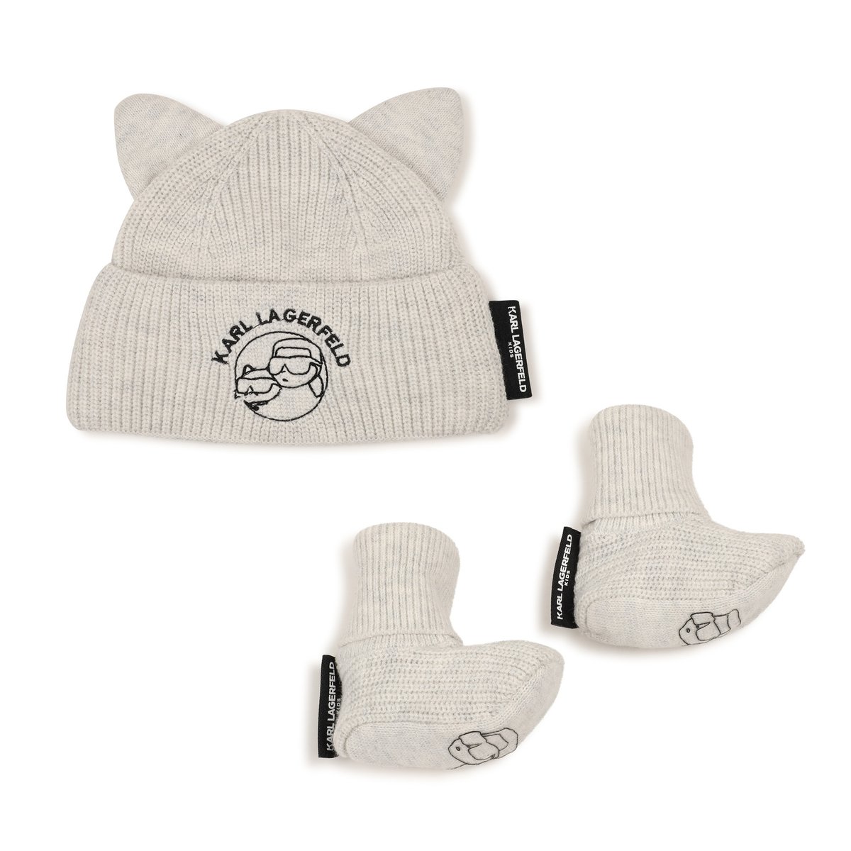 Ensemble bonnet et chaussons beige chine, KARL LAGERFELD KIDS
