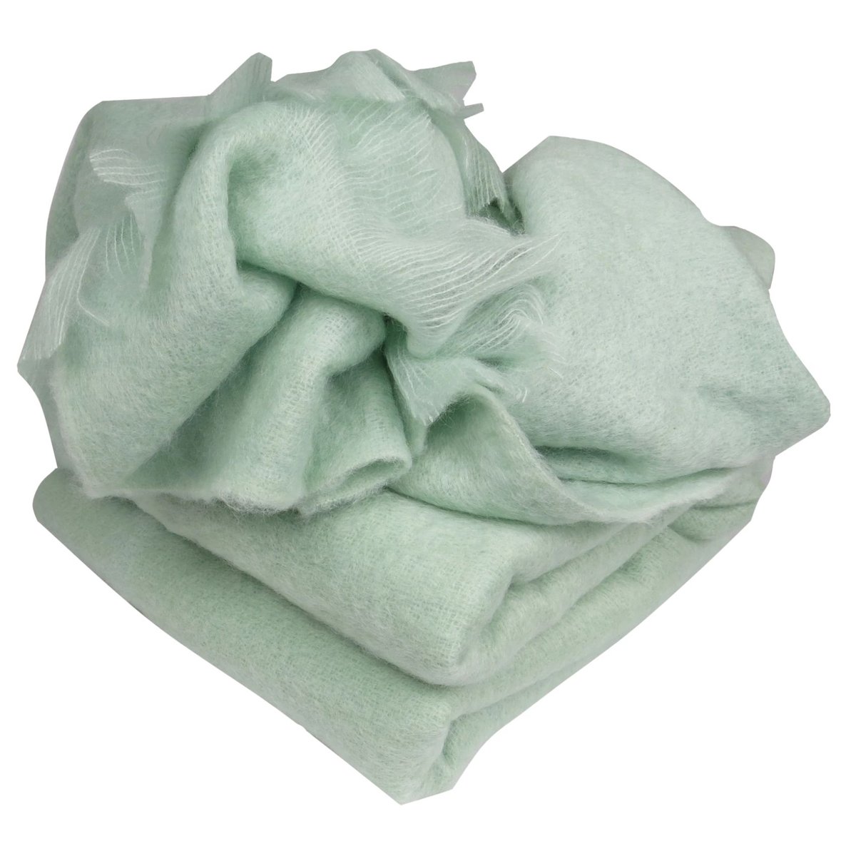 Plaid en Laine Mohair Très Douce vert clair, HOME MAISON
