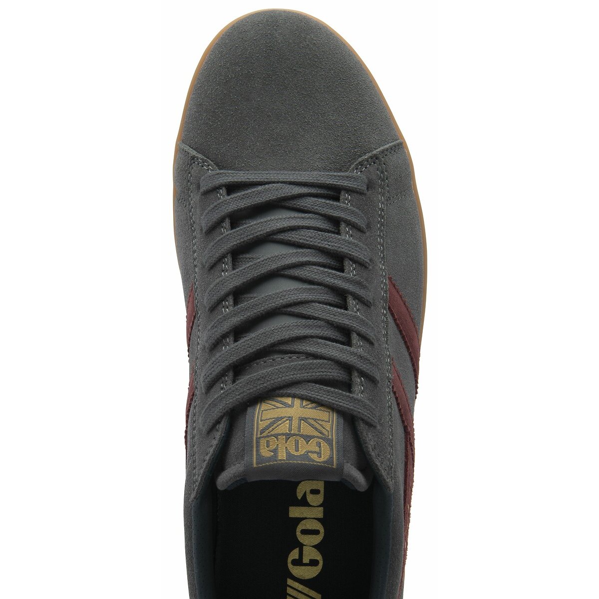 Baskets cuir Equipe II Suede gris foncé/bordeaux, GOLA