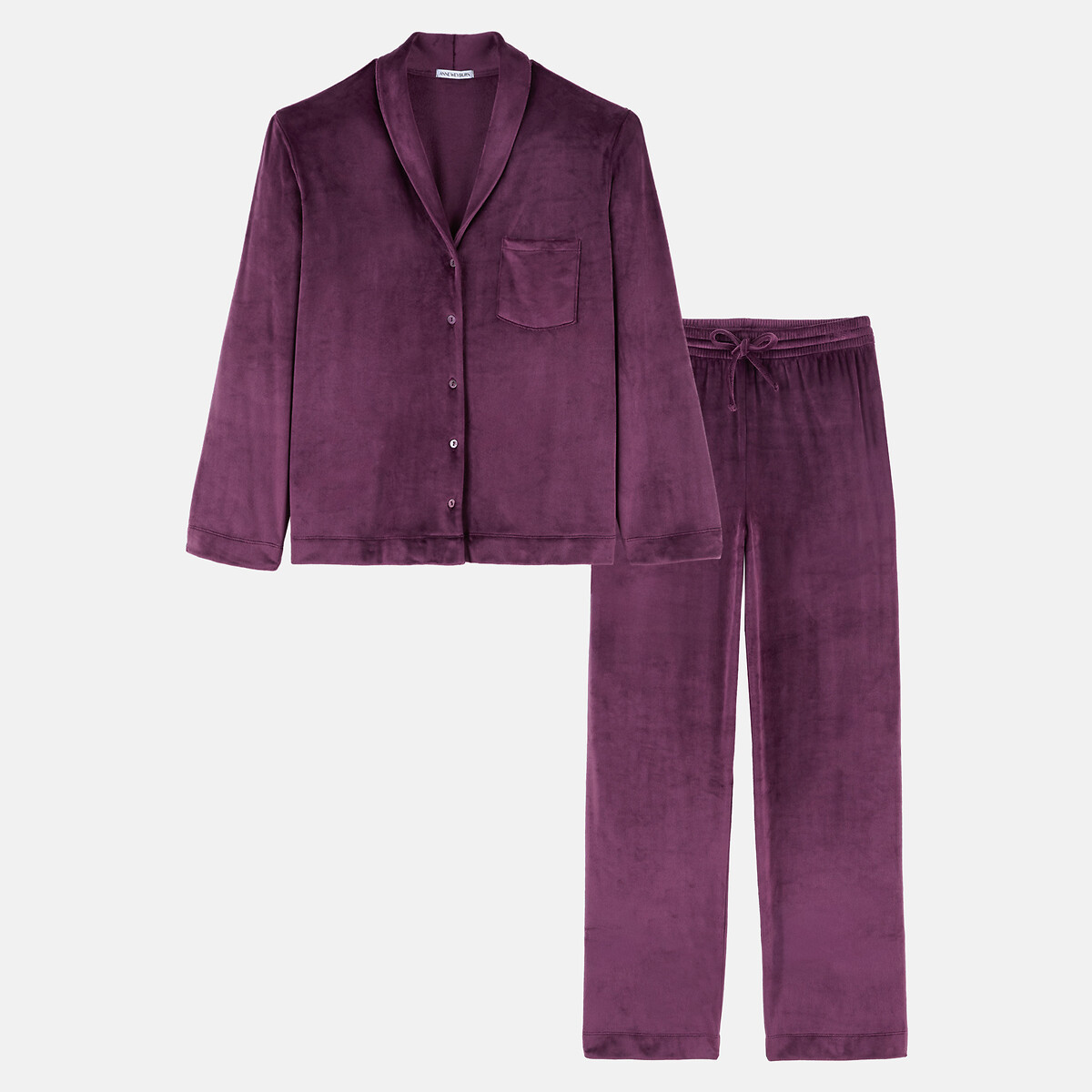 Velour pyjama top plum, ANNE WEYBURN