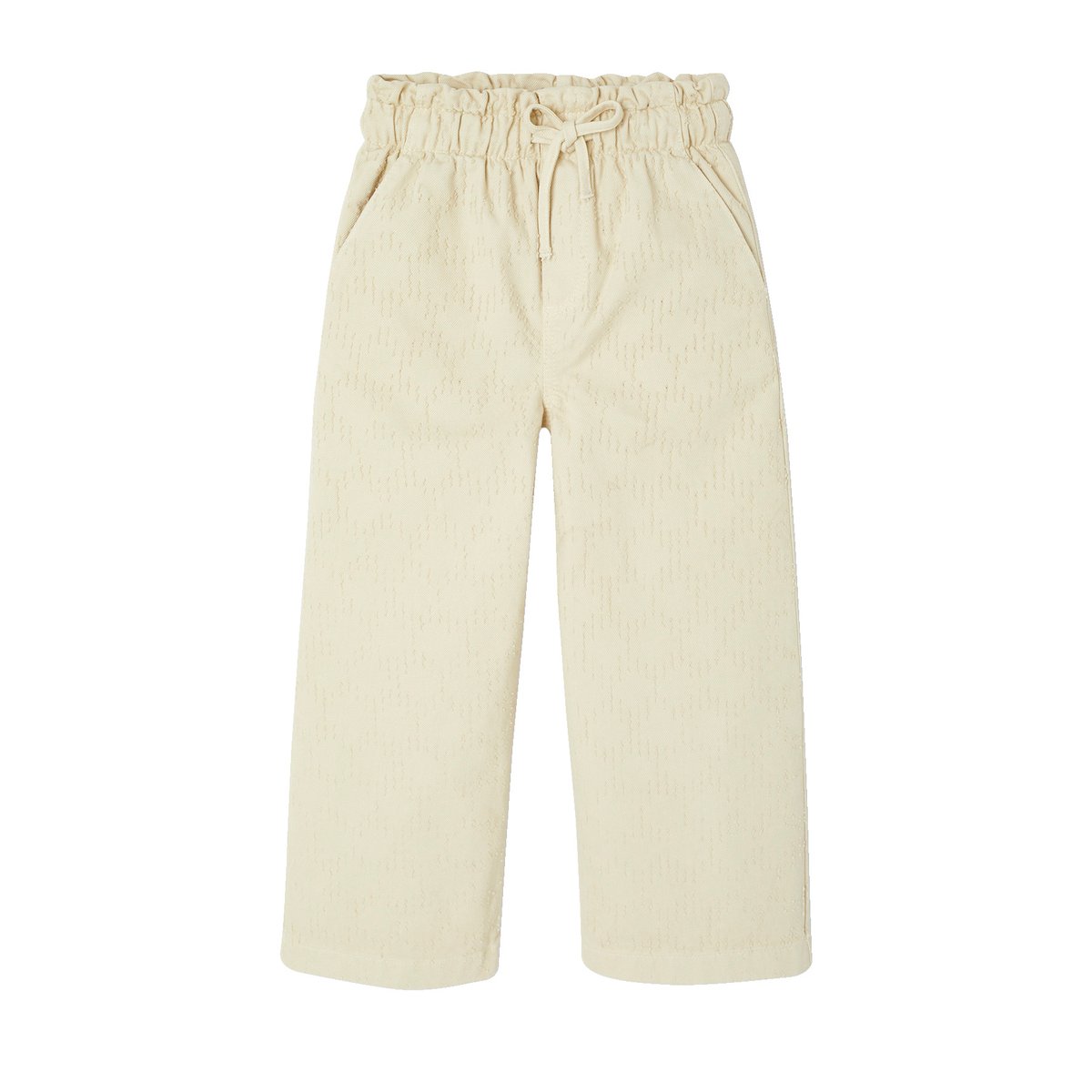 Pantalon large avec plumetis écru, VERTBAUDET