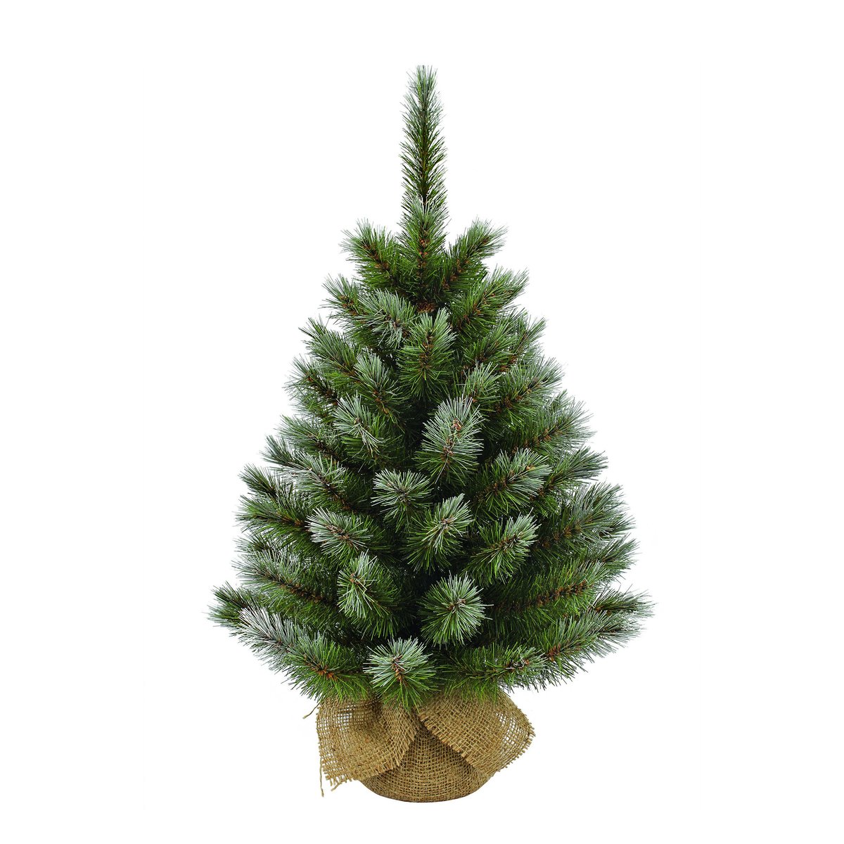 Sapin de Noël artificiel enneigé dans un sac en jute H90 cm PITTSBURGH vert, TRIUMPH TREE