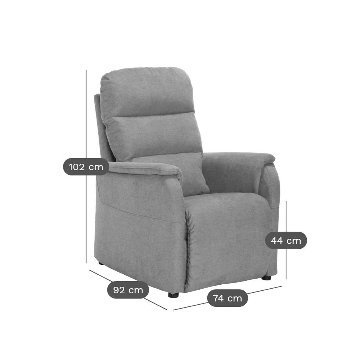 Fauteuil relax tissu - Releveur 2 moteurs - MILLAU ardoise, CAMIF