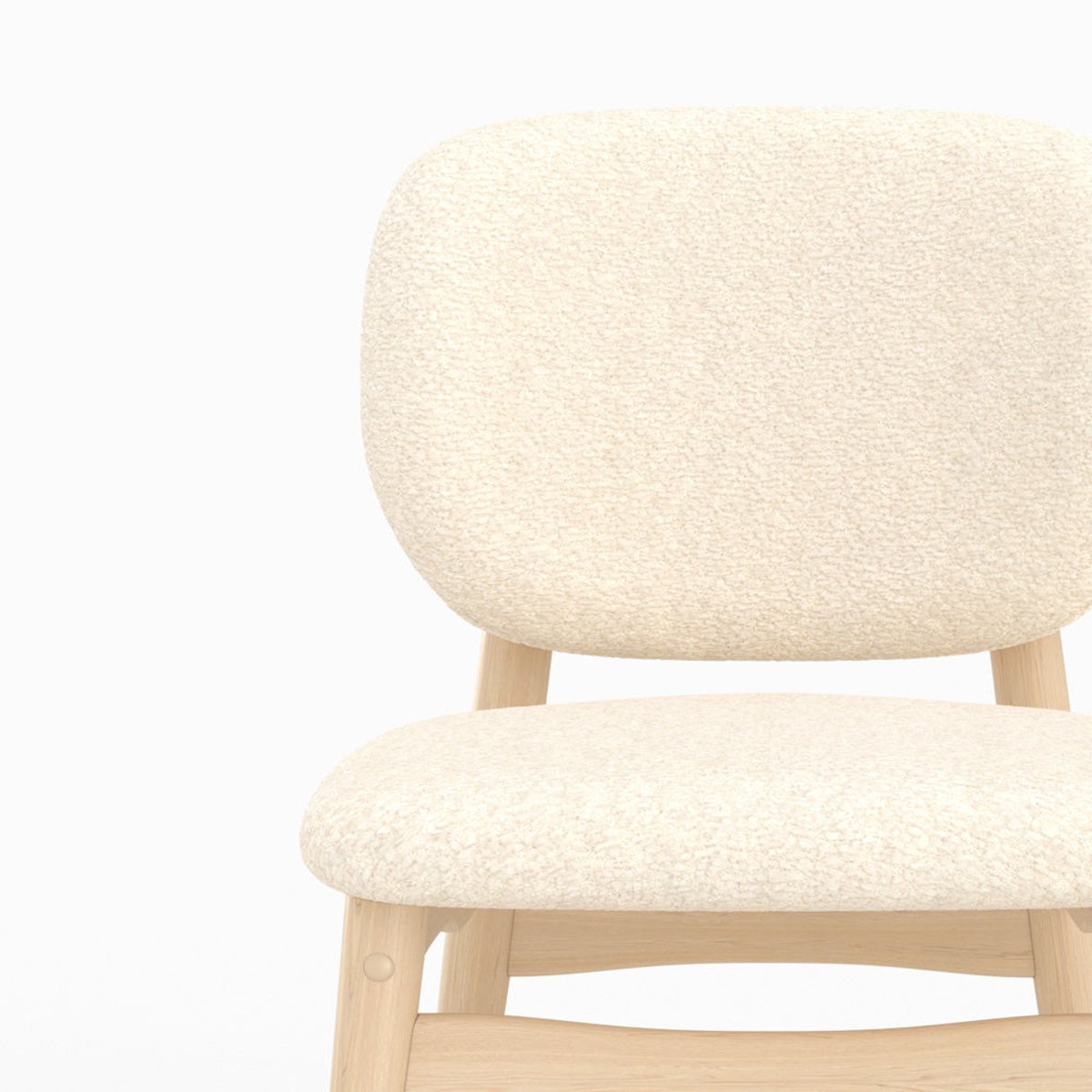 Lot de 2 chaises en tissu bouclé - PAULETTE beige, MAISON PAVANE