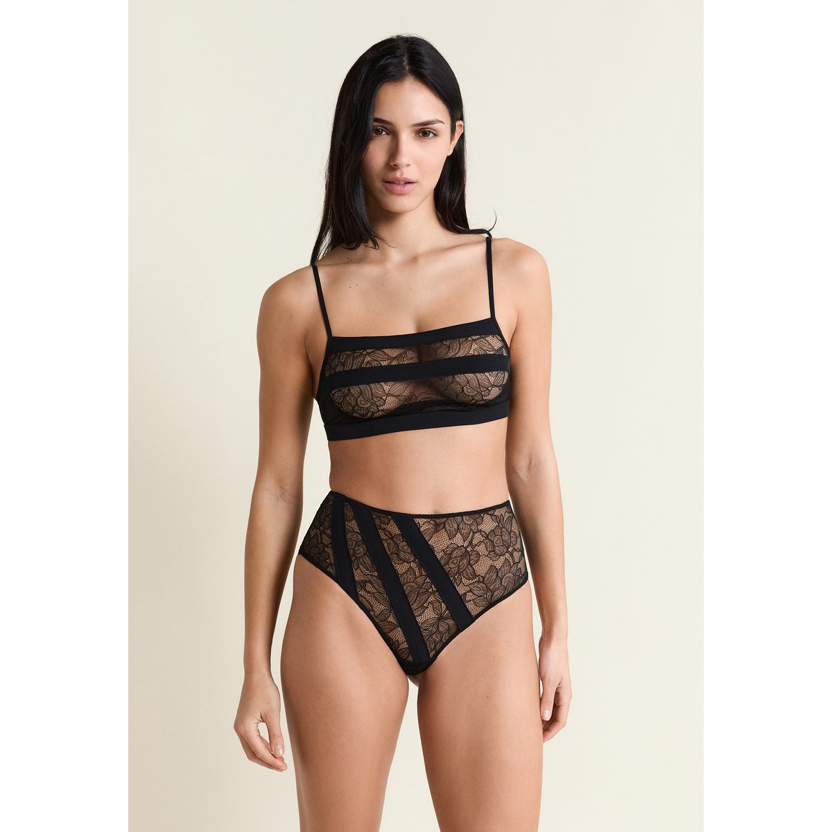 Bandeau en dentelle LUXURIANTE noir, ETAM