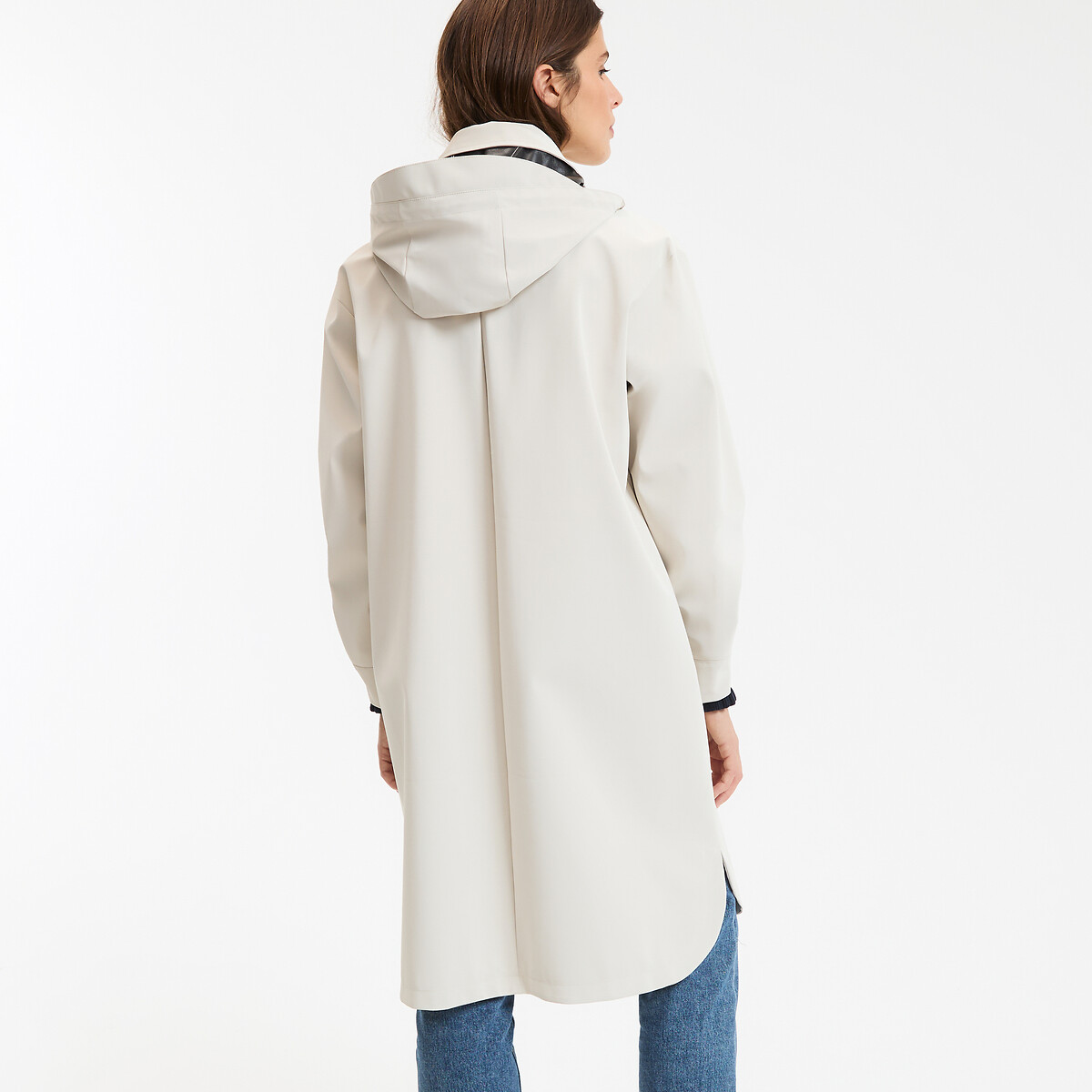 Oversized-Regenmantel mit Kapuze, Signature PRISCA elfenbein, LA REDOUTE COLLECTIONS